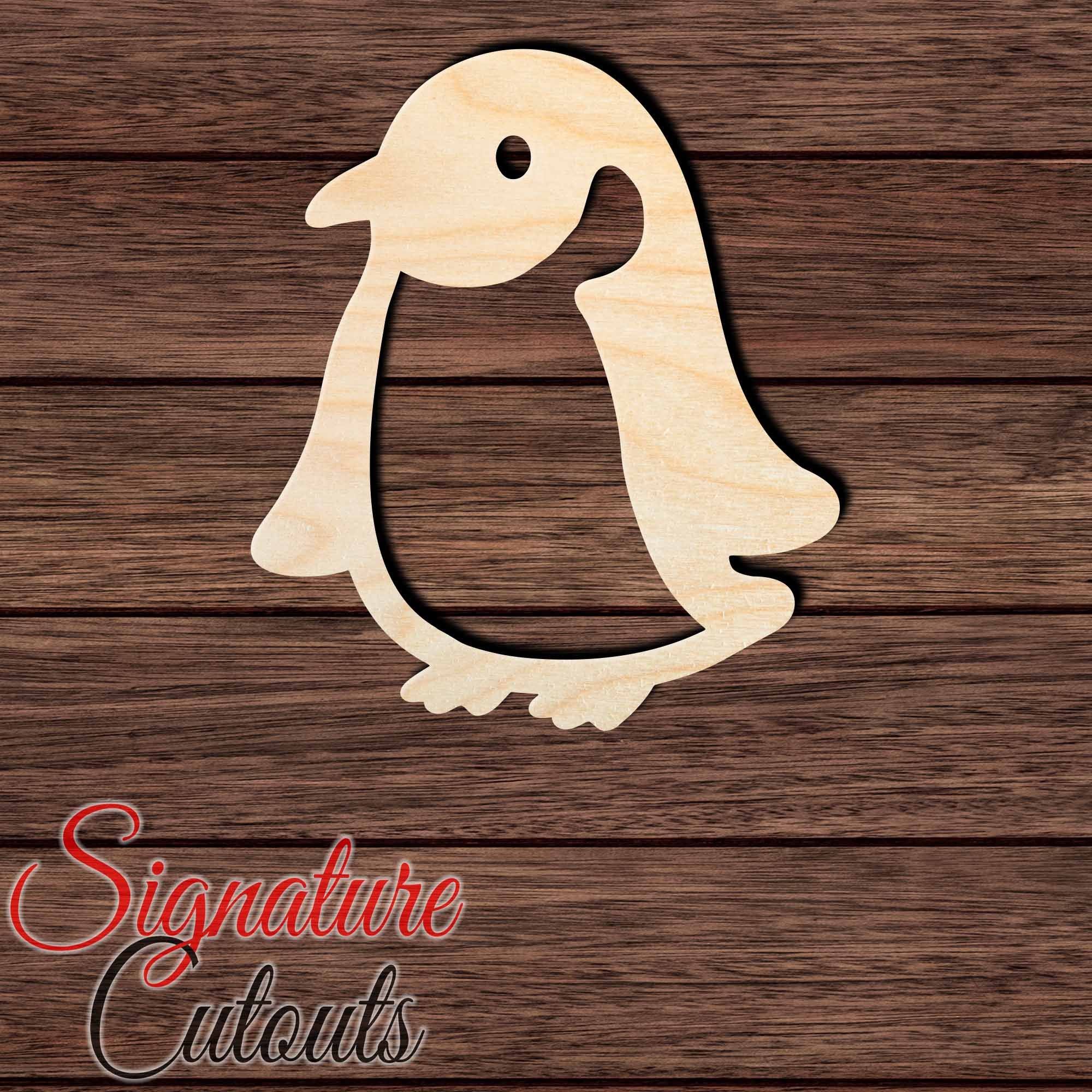 Penguin 001 Shape Cutout in Wood, Acrylic or Acrylic Mirror - Signature Cutouts