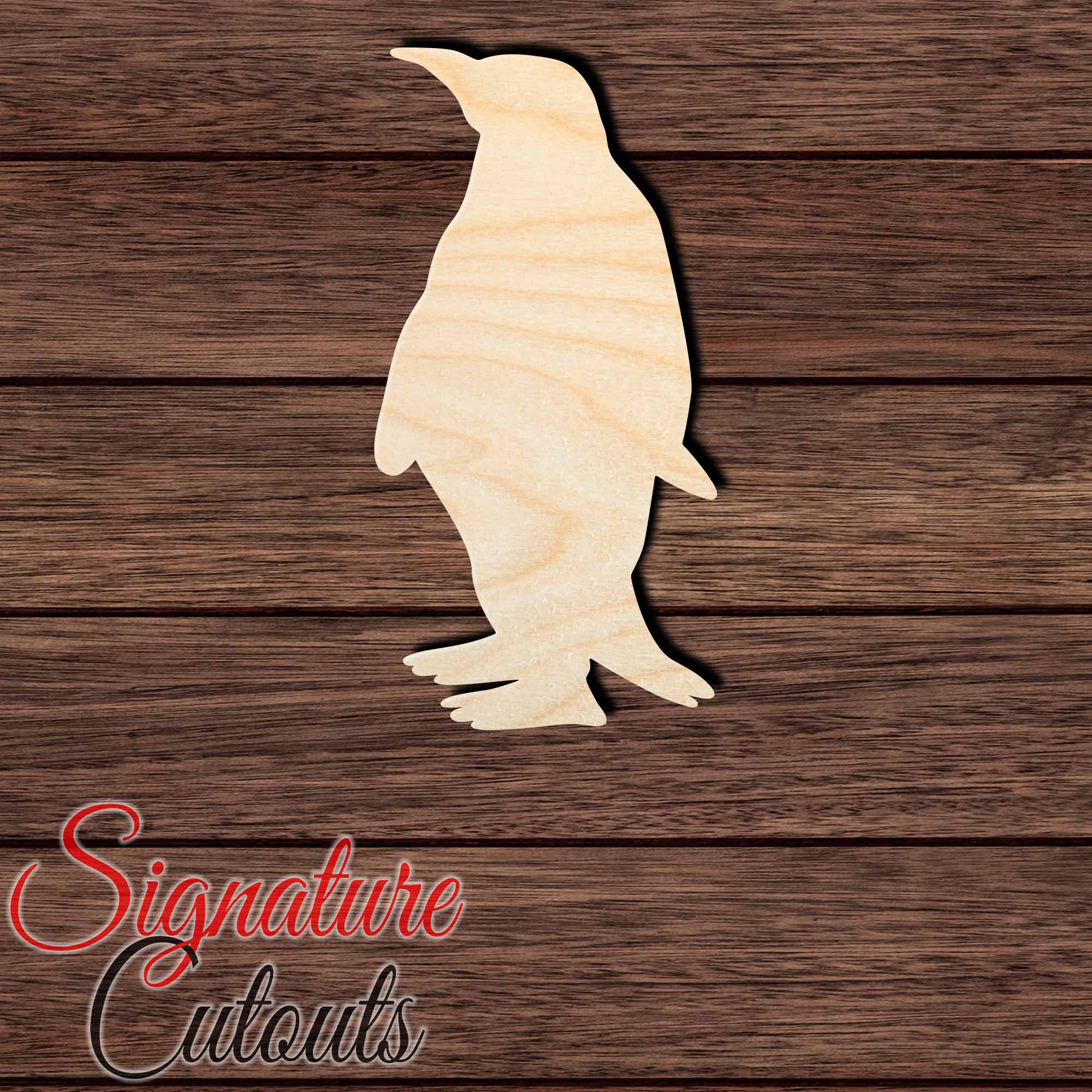 Penguin 004 Shape Cutout in Wood, Acrylic or Acrylic Mirror - Signature Cutouts