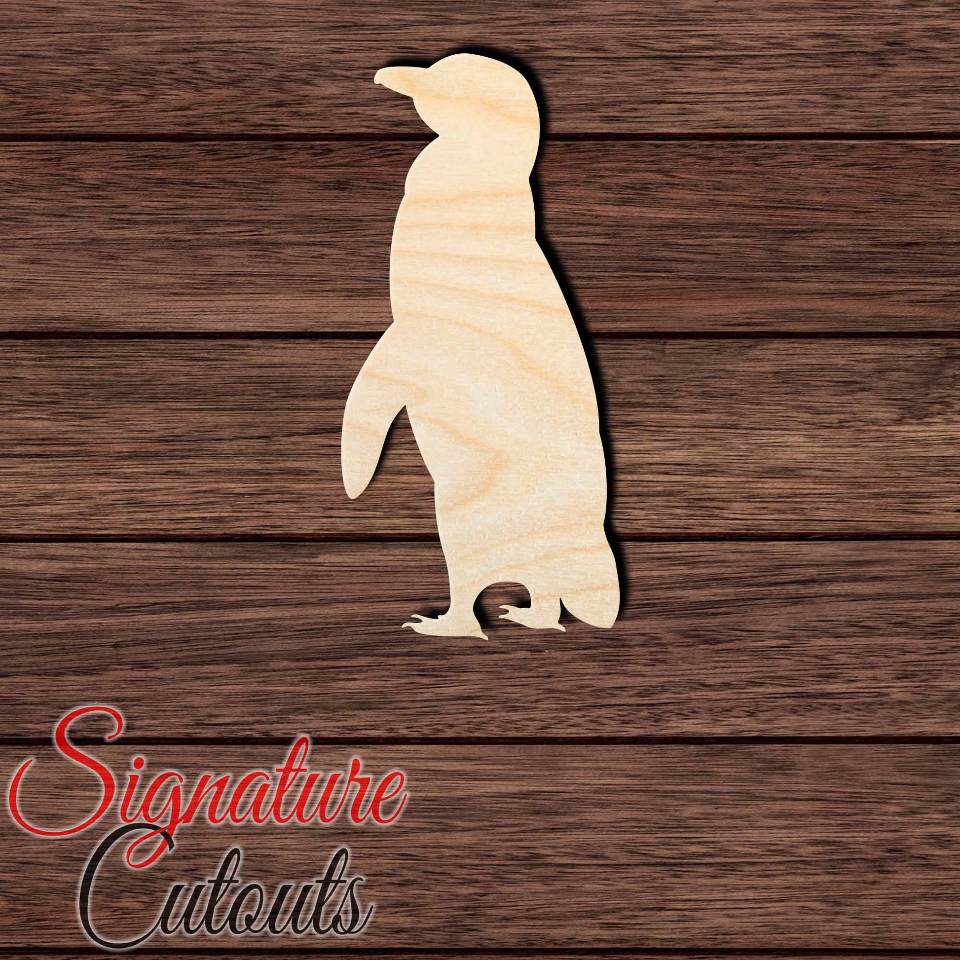 Penguin 008 Shape Cutout in Wood, Acrylic or Acrylic Mirror - Signature Cutouts
