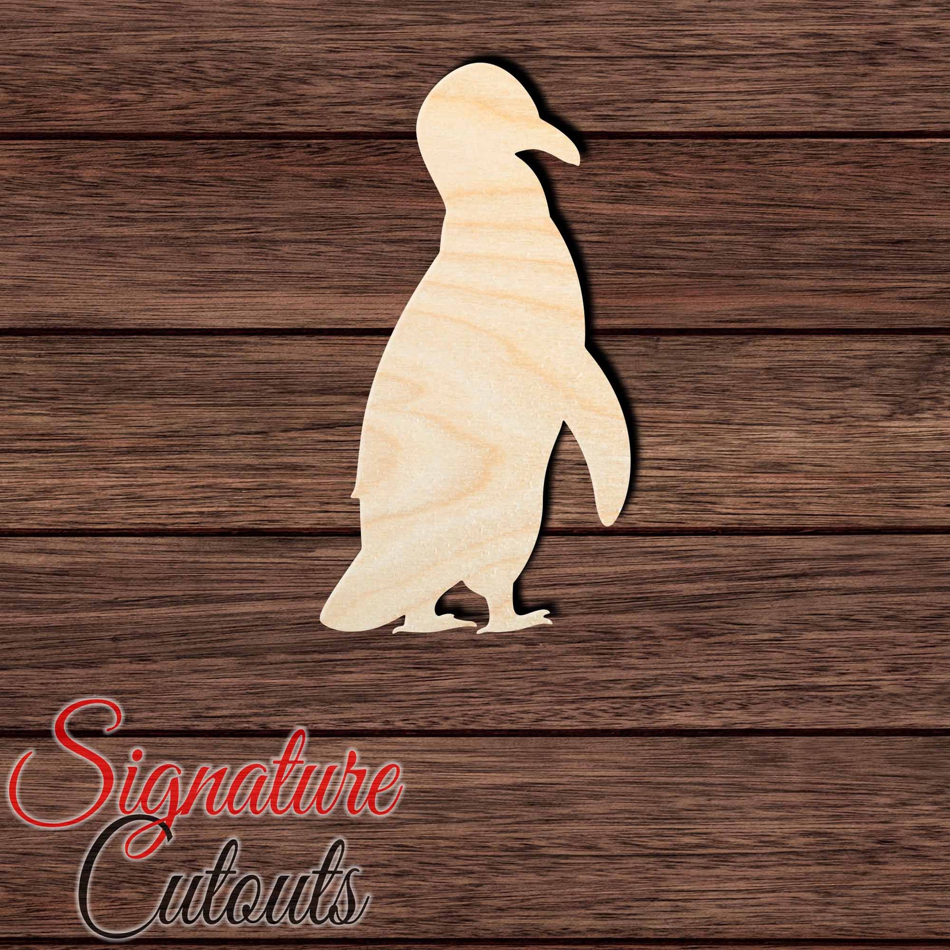 Penguin 009 Shape Cutout in Wood, Acrylic or Acrylic Mirror - Signature Cutouts