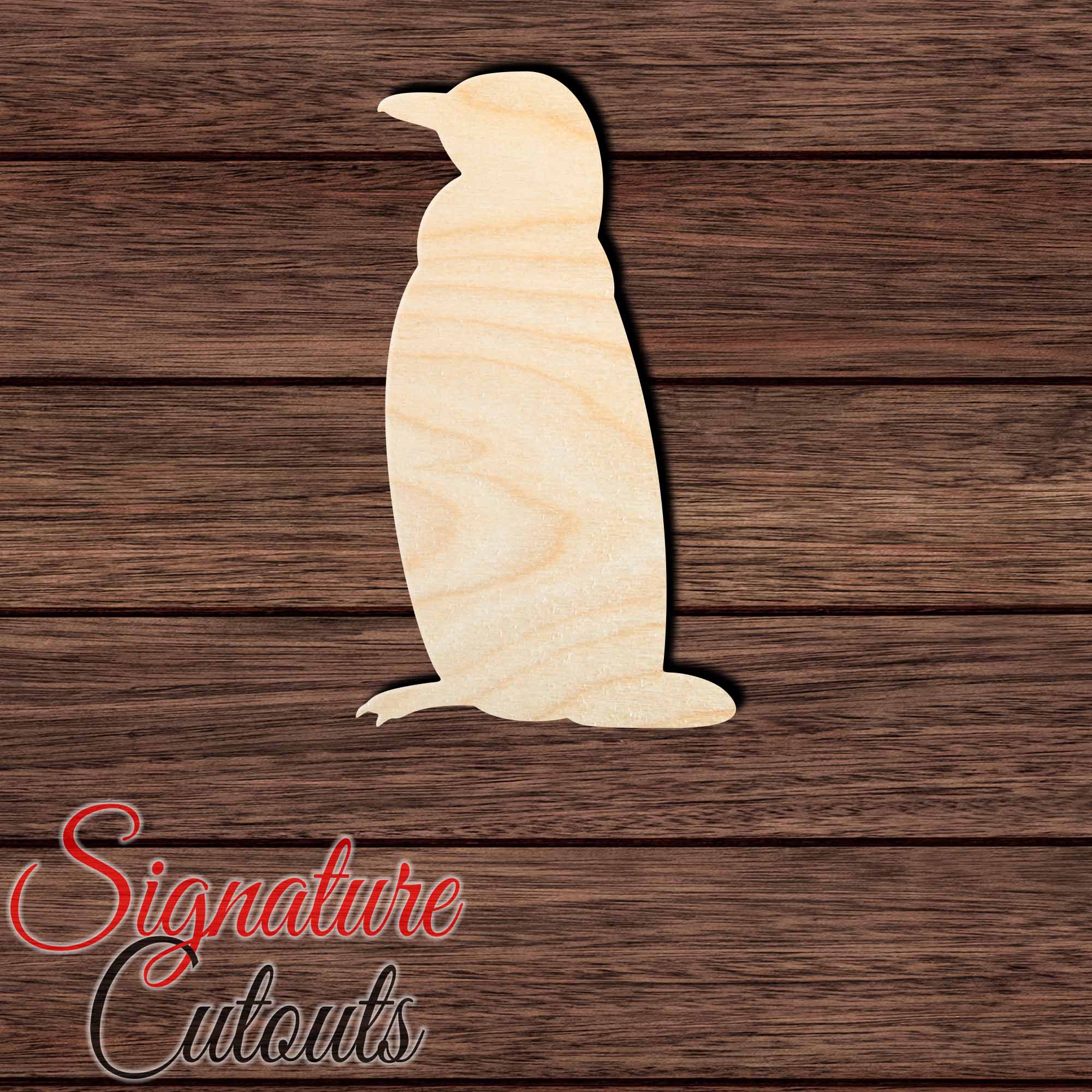 Penguin 010 Shape Cutout in Wood, Acrylic or Acrylic Mirror - Signature Cutouts