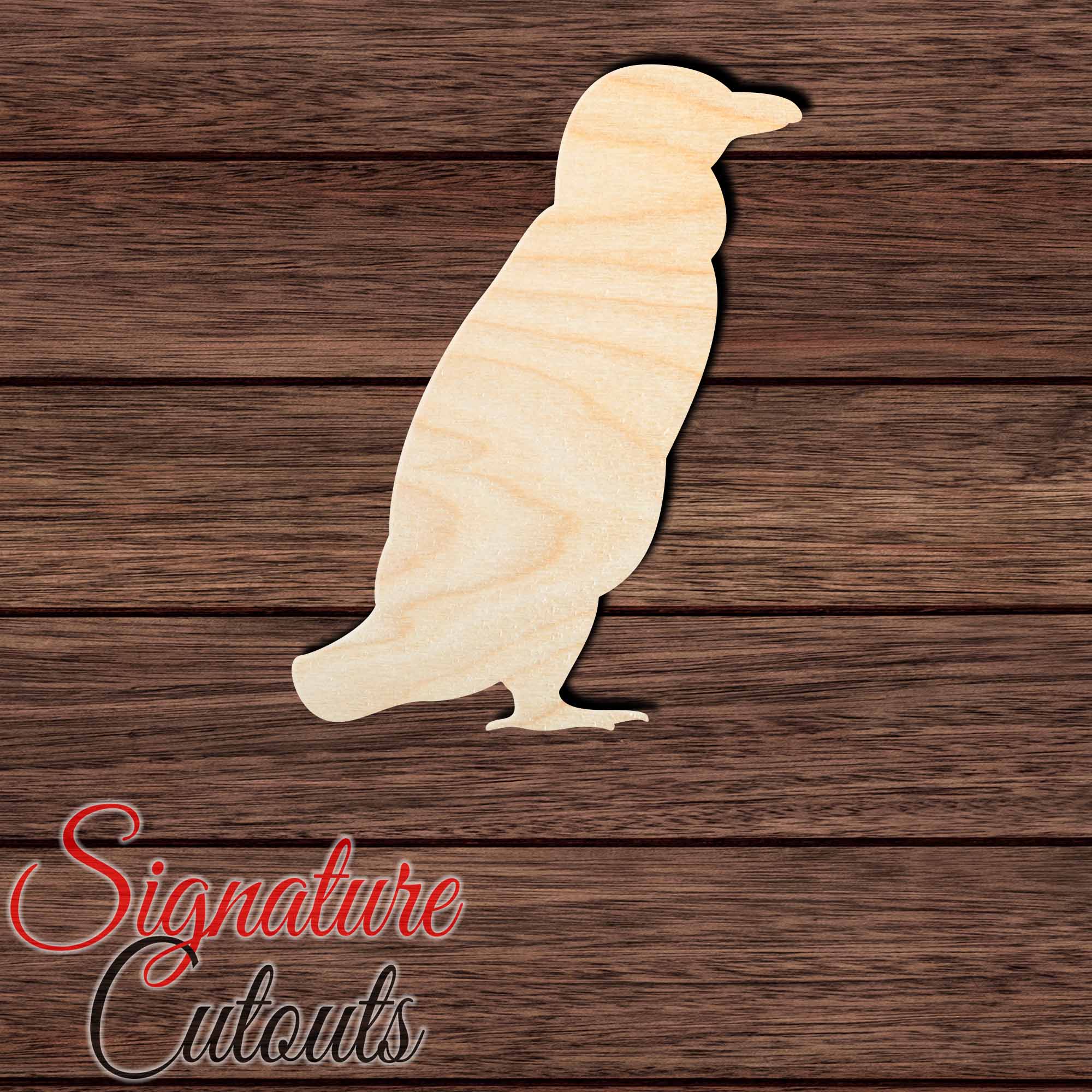 Penguin 011 Shape Cutout in Wood, Acrylic or Acrylic Mirror - Signature Cutouts