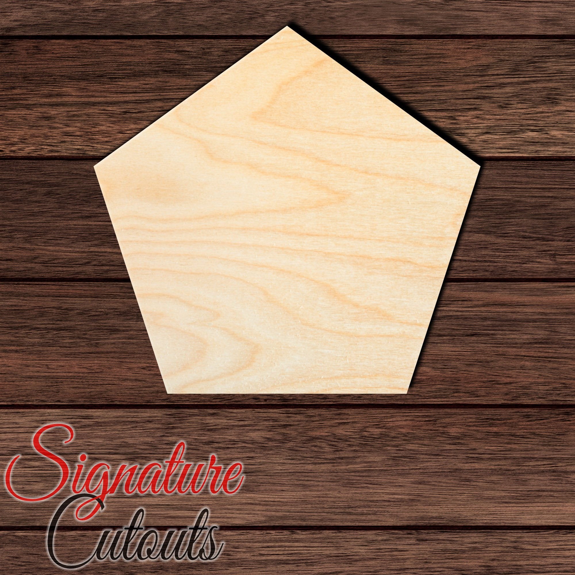 Pentagon Shape Cutout in Wood, Acrylic or Acrylic Mirror - Signature Cutouts