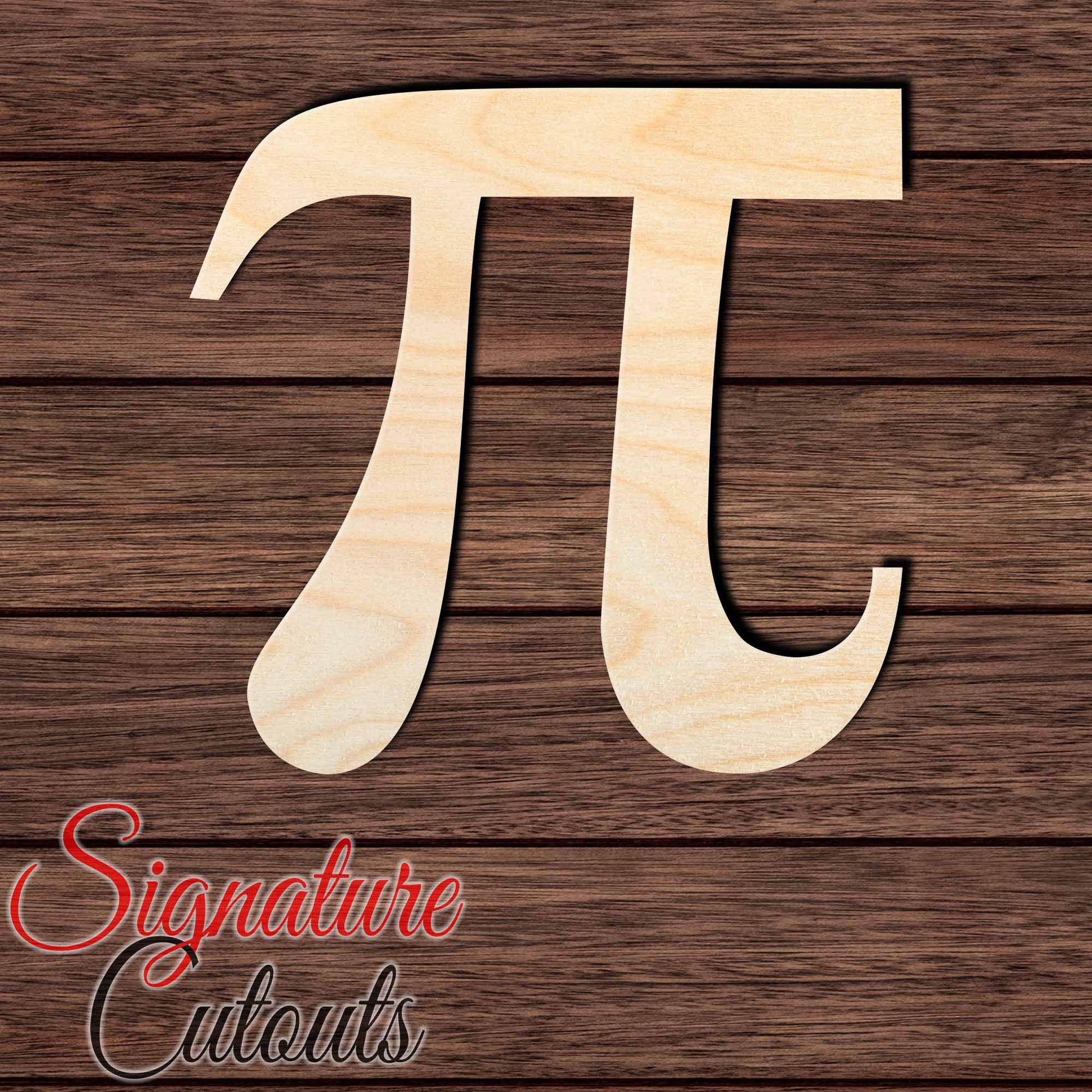 Pi Symbol 001 Shape Cutout in Wood, Acrylic or Acrylic Mirror - Signature Cutouts