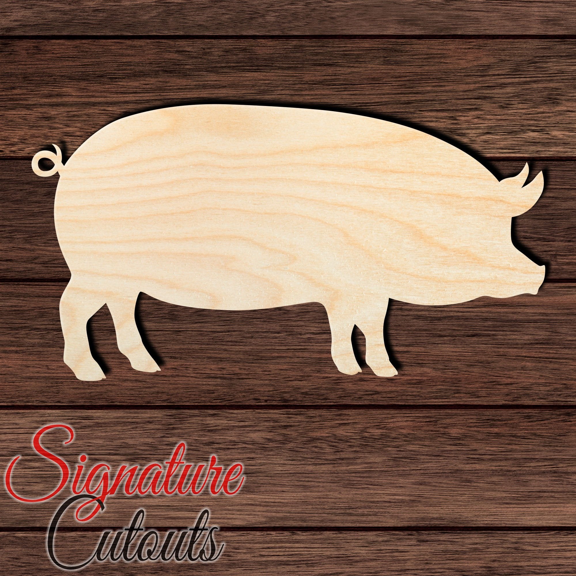 Pig 001 Shape Cutout in Wood, Acrylic or Acrylic Mirror - Signature Cutouts