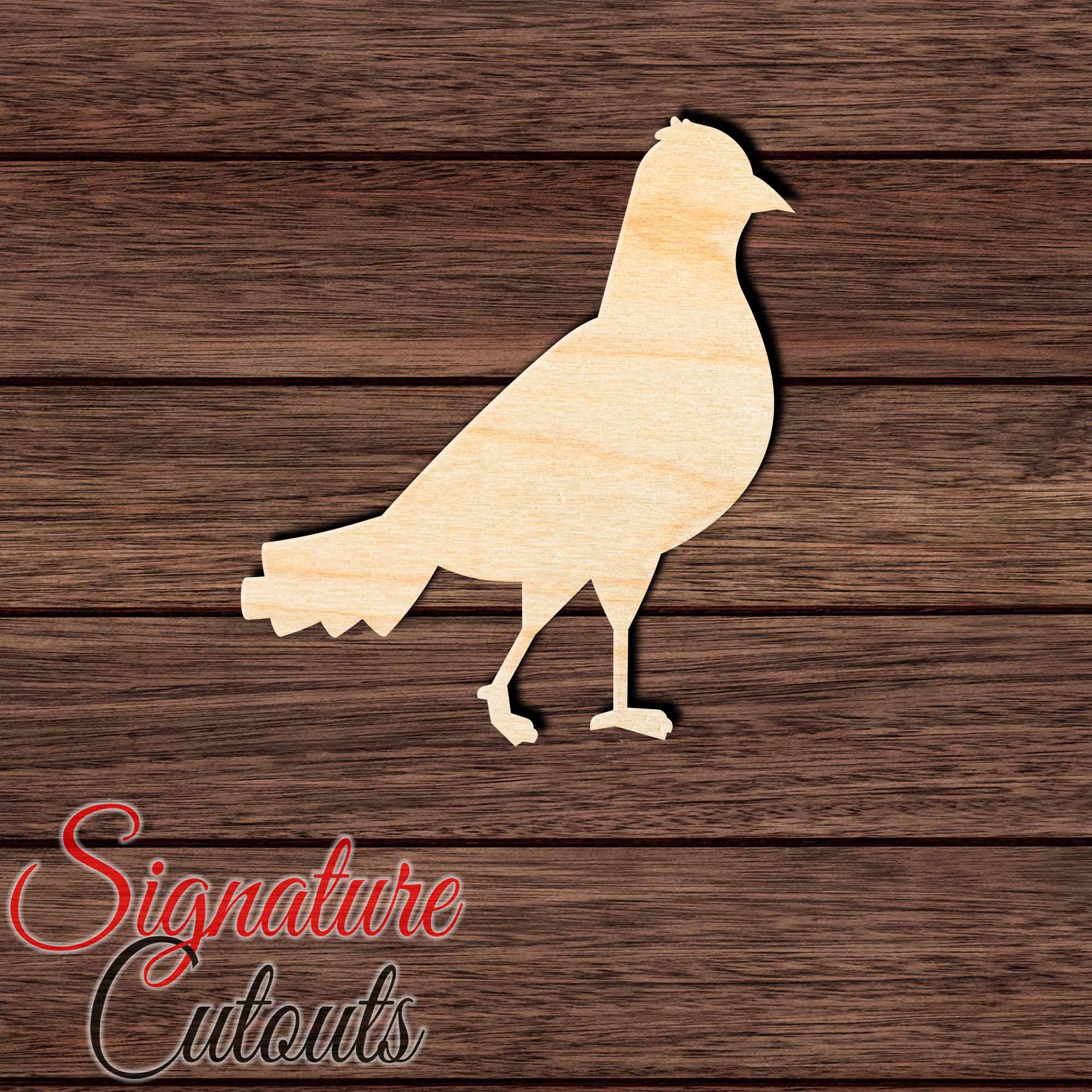 Pigeon 001 Shape Cutout in Wood, Acrylic or Acrylic Mirror - Signature Cutouts