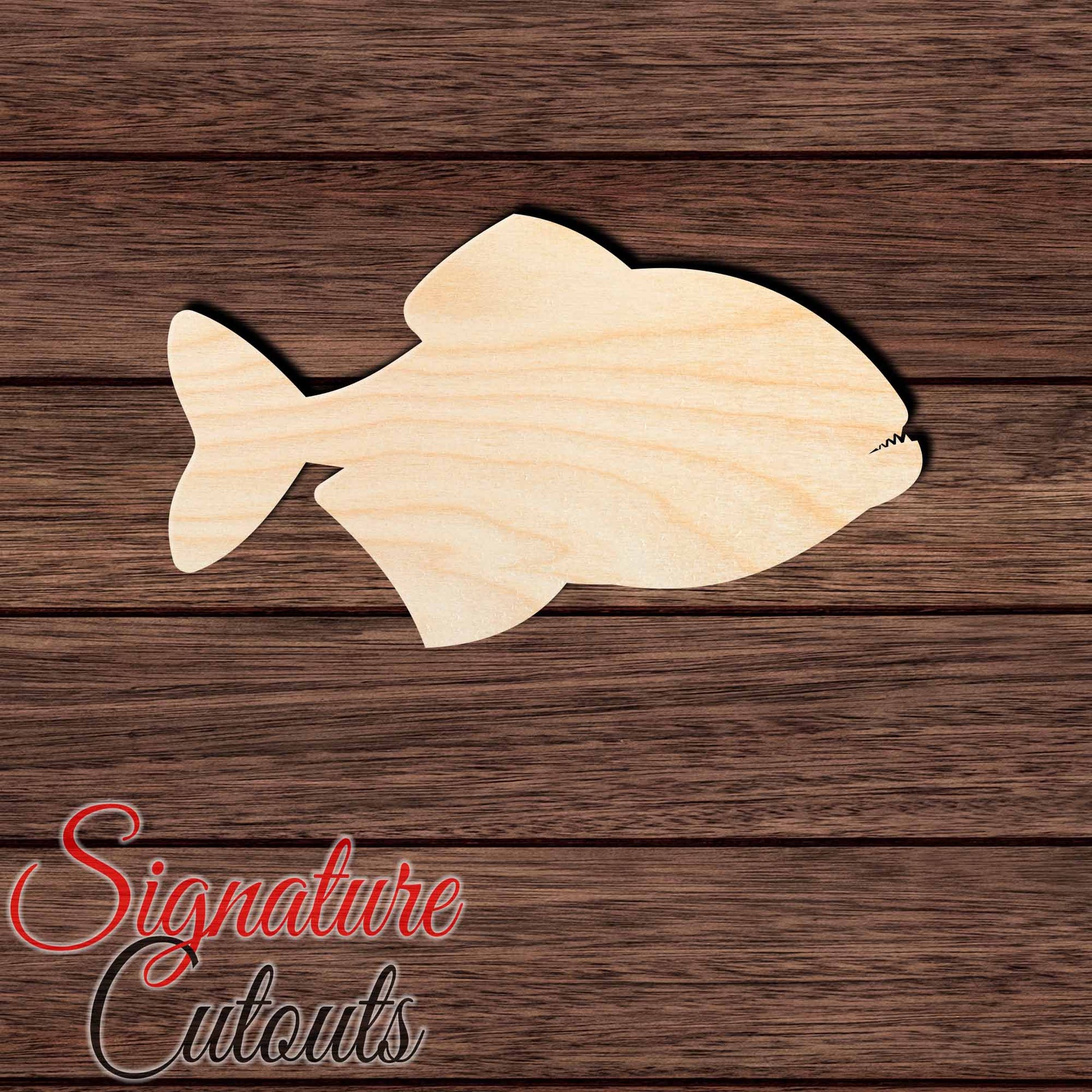 Piranha 002 Shape Cutout in Wood, Acrylic or Acrylic Mirror - Signature Cutouts