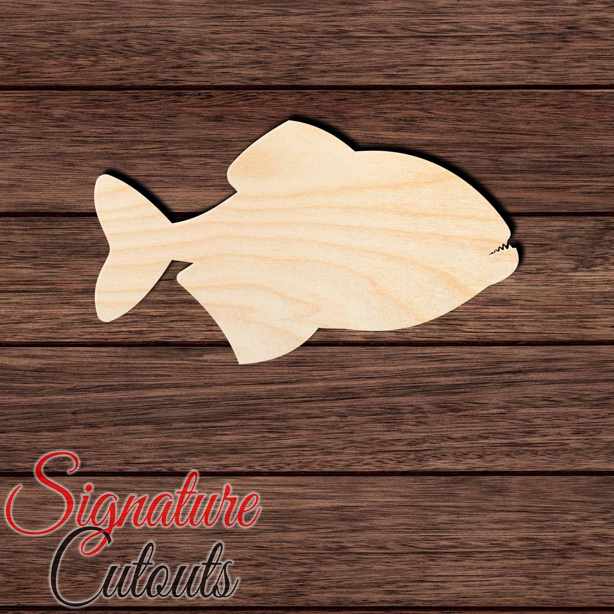 Piranha 002 Shape Cutout in Wood, Acrylic or Acrylic Mirror - Signature Cutouts