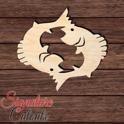 Pisces 003 Shape Cutout in Wood, Acrylic or Acrylic Mirror - Signature Cutouts