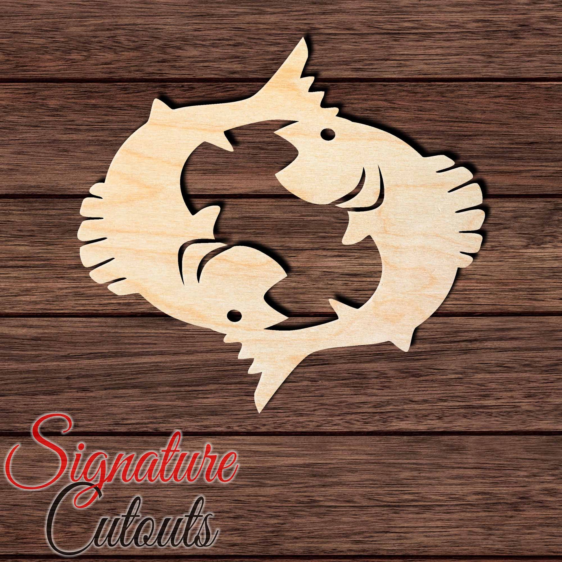 Pisces 003 Shape Cutout in Wood, Acrylic or Acrylic Mirror - Signature Cutouts