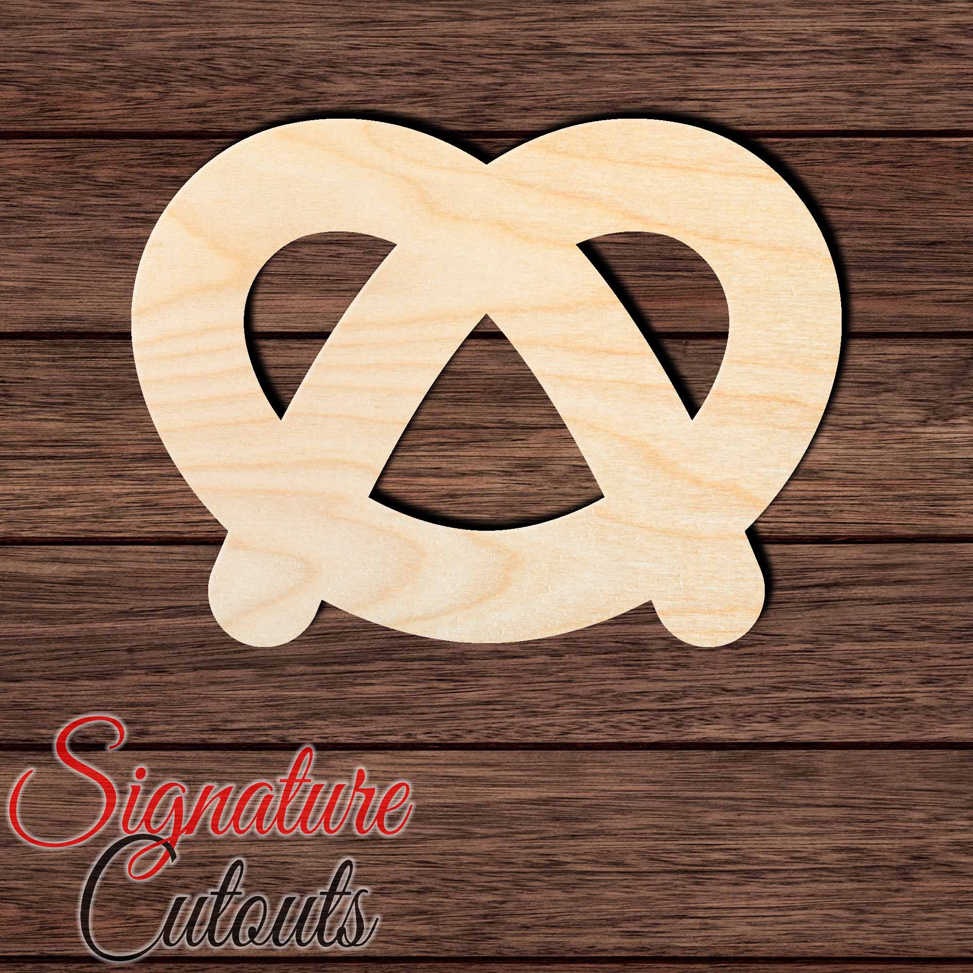 Pretzel 001 Shape Cutout in Wood, Acrylic or Acrylic Mirror - Signature Cutouts