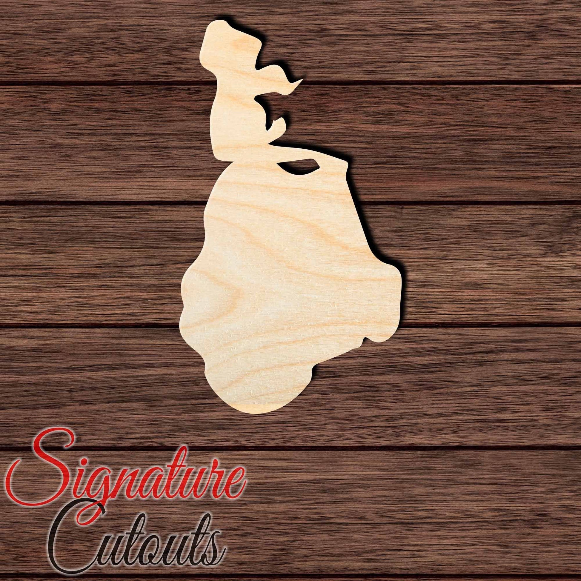 Princess 013 Shape Cutout in Wood, Acrylic or Acrylic Mirror - Signature Cutouts