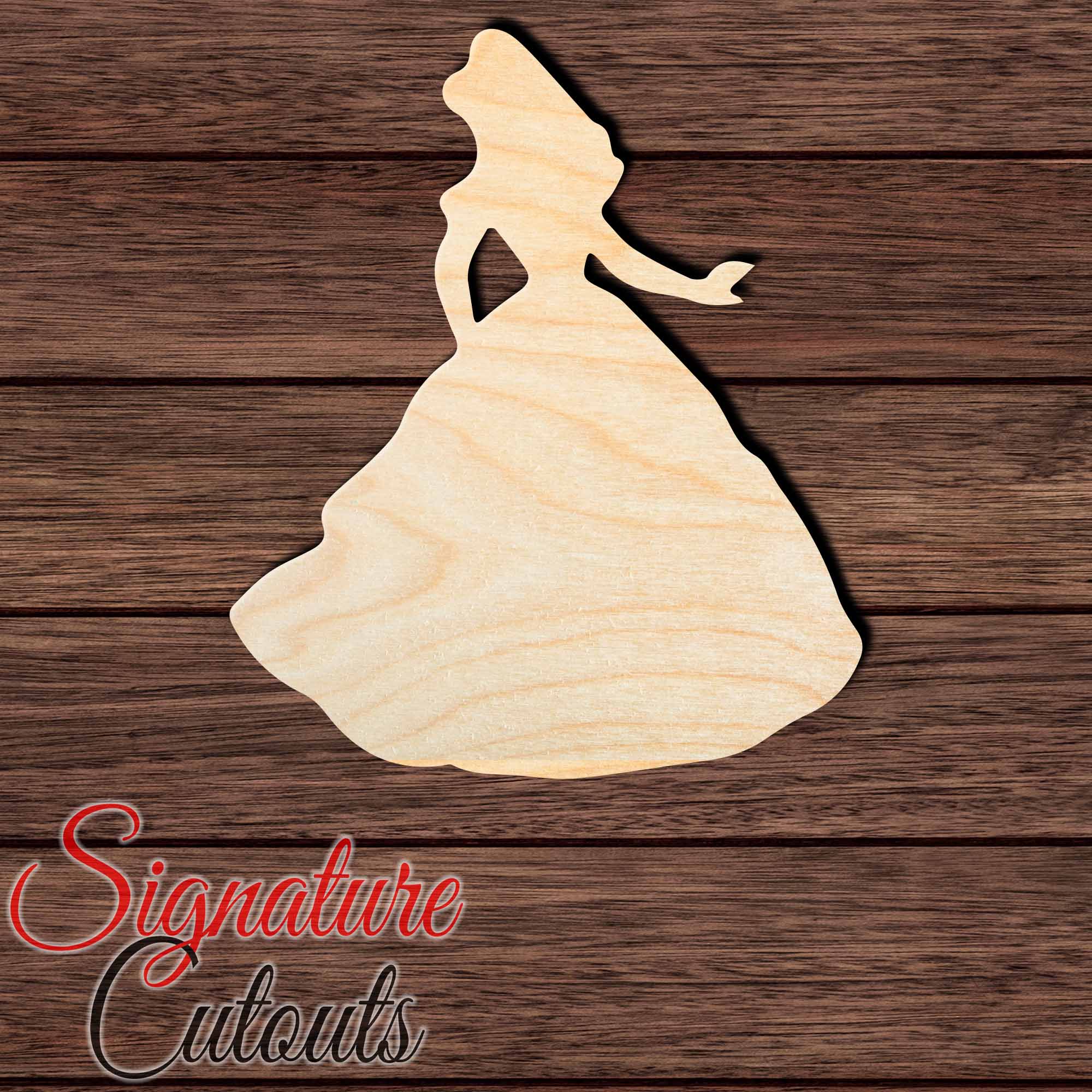 Princess 016 Shape Cutout in Wood, Acrylic or Acrylic Mirror - Signature Cutouts