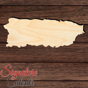 Puerto Rico (Territory) Shape Cutout in Wood, Acrylic or Acrylic Mirror - Signature Cutouts