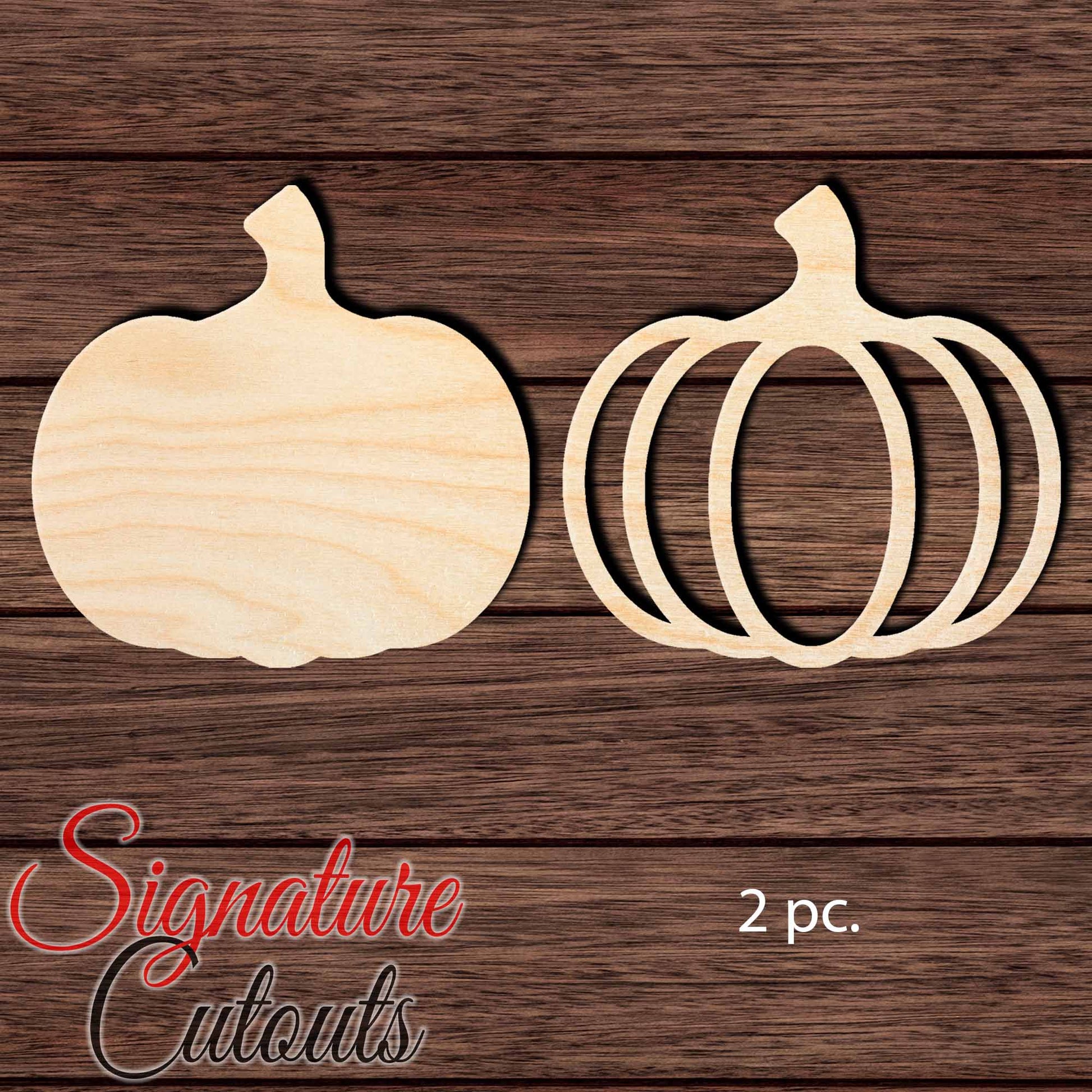 Pumpkin 005 (2 pc.) Shape Cutout in Wood, Acrylic or Acrylic Mirror Craft Shapes & Bases Signature Cutouts 