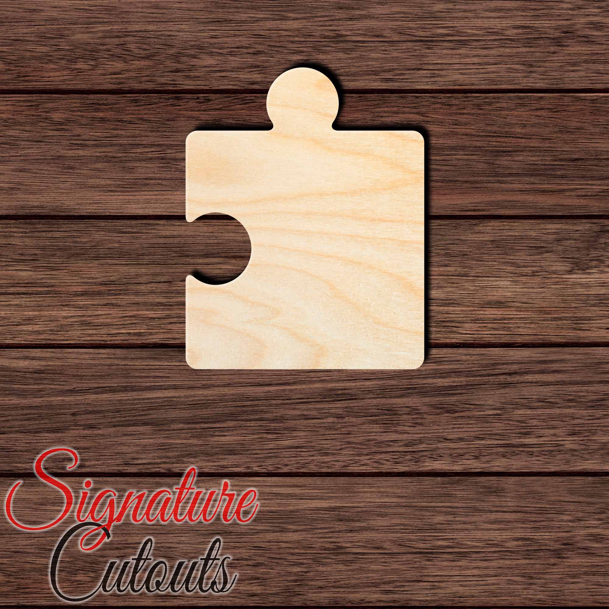 Puzzle Piece 002 Shape Cutout in Wood, Acrylic or Acrylic Mirror - Signature Cutouts