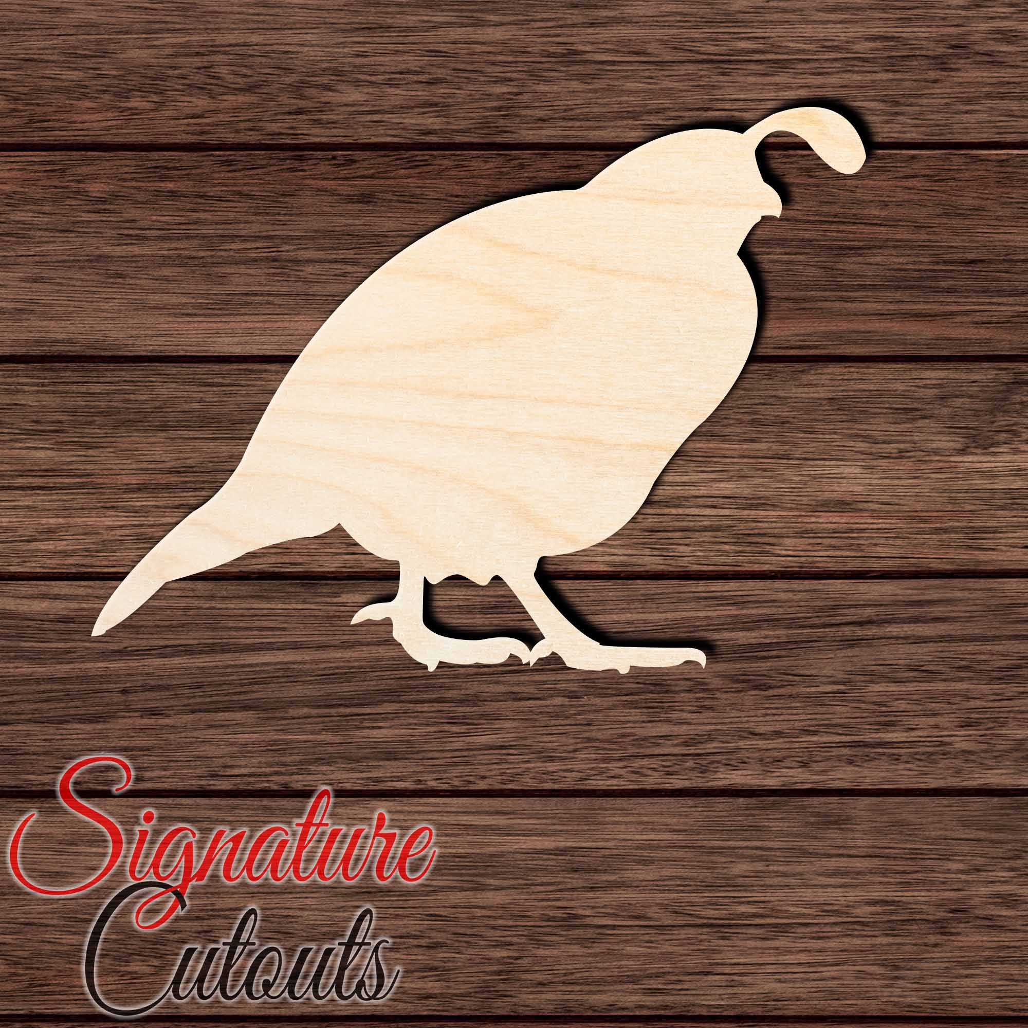 Quail 001 Shape Cutout in Wood, Acrylic or Acrylic Mirror Craft Shapes & Bases Signature Cutouts 