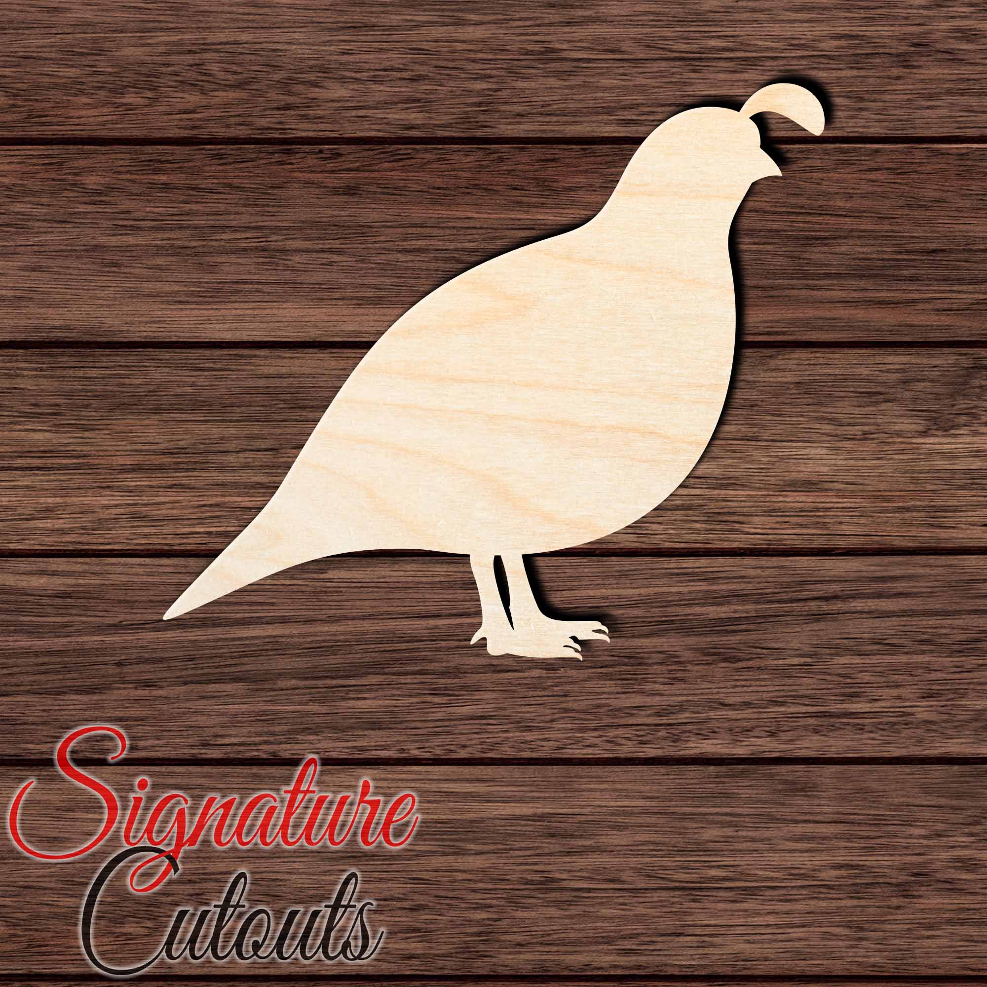 Quail 002 Shape Cutout in Wood, Acrylic or Acrylic Mirror Craft Shapes & Bases Signature Cutouts 