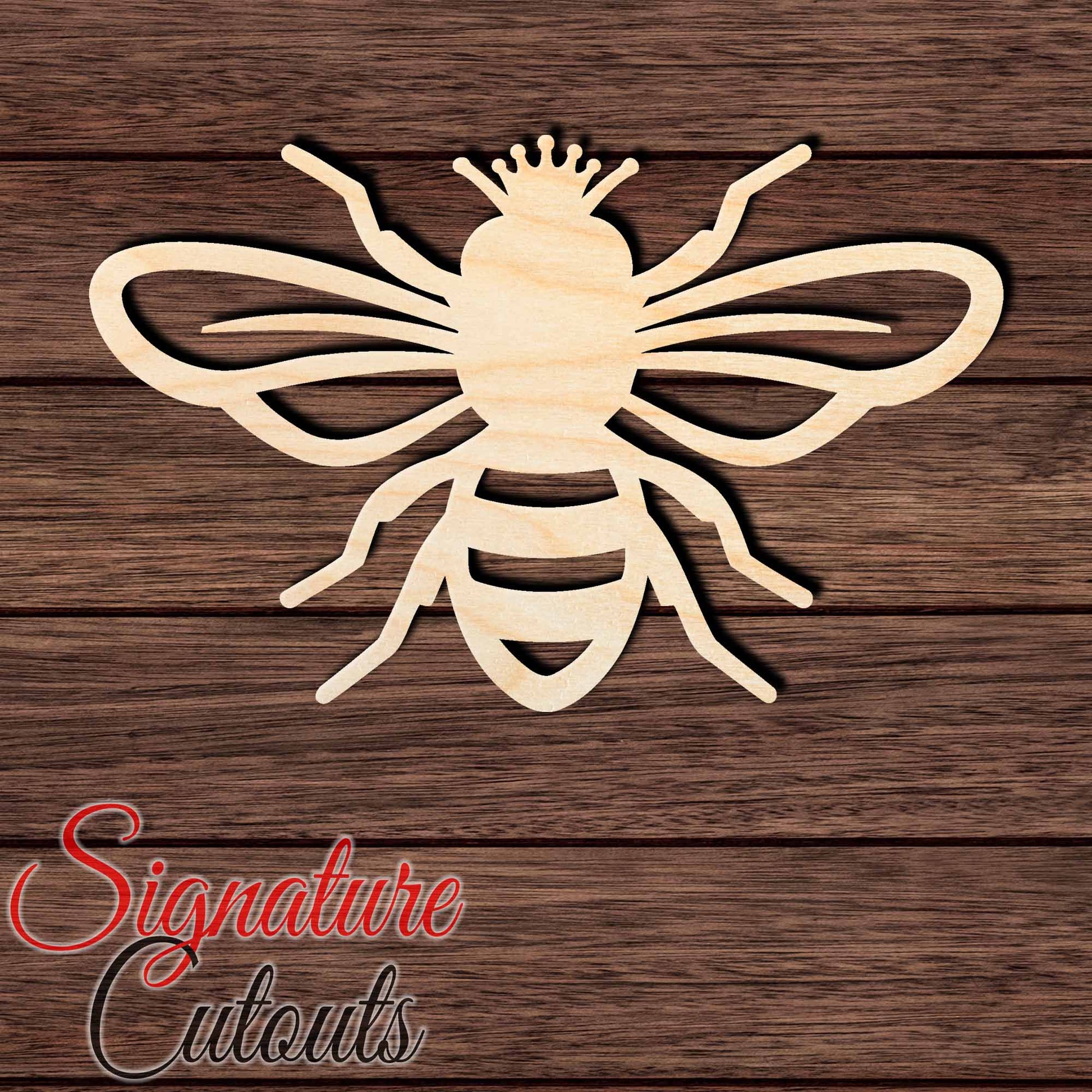 Queen Bee 001 Shape Cutout in Wood, Acrylic or Acrylic Mirror - Signature Cutouts