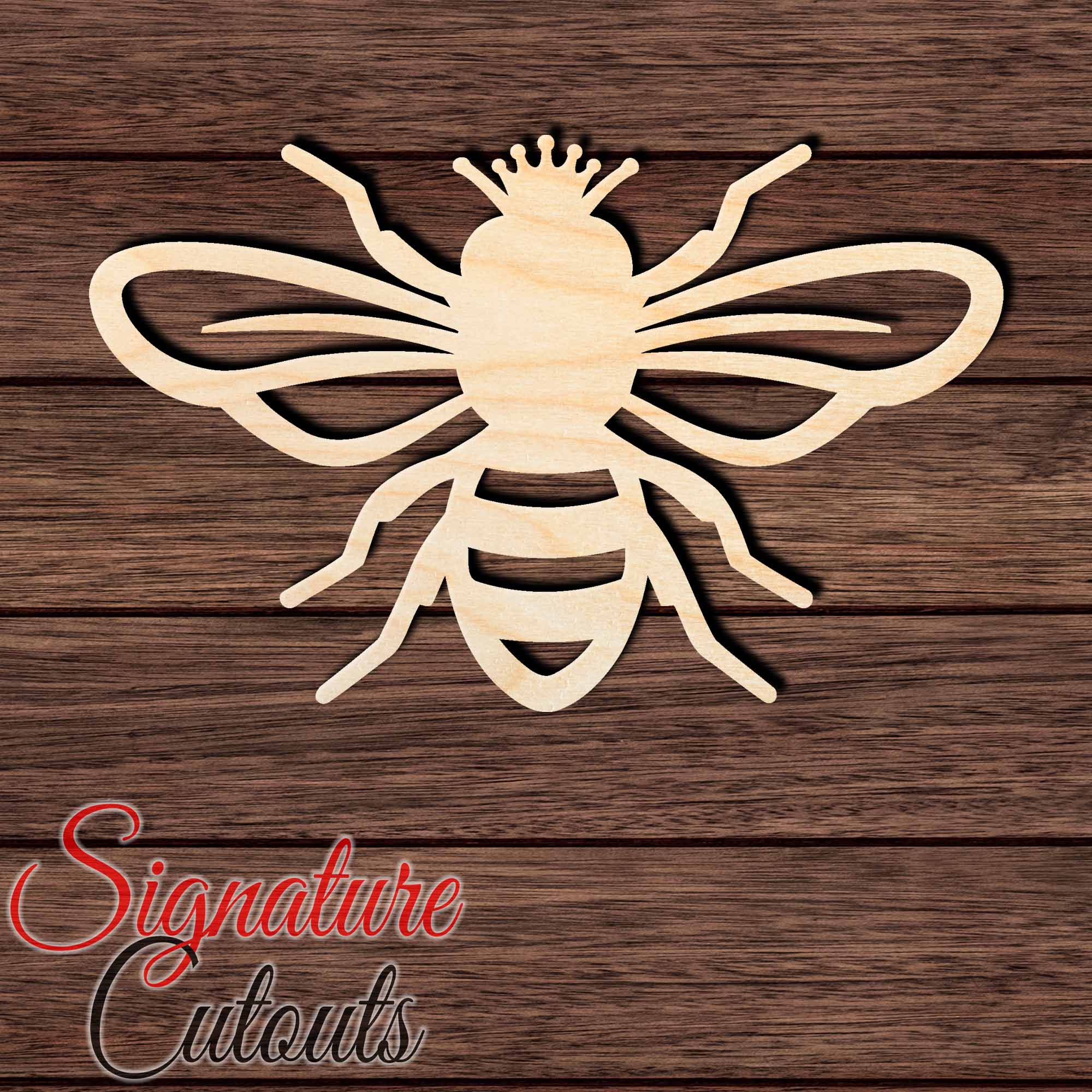 Queen Bee 001 Shape Cutout in Wood, Acrylic or Acrylic Mirror - Signature Cutouts