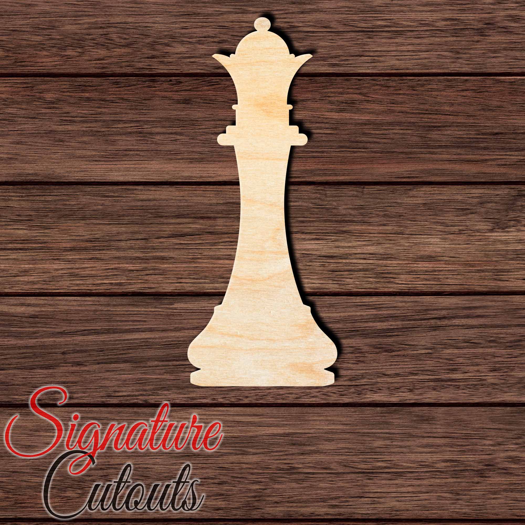 Queen Chess 001 Shape Cutout in Wood, Acrylic or Acrylic Mirror - Signature Cutouts