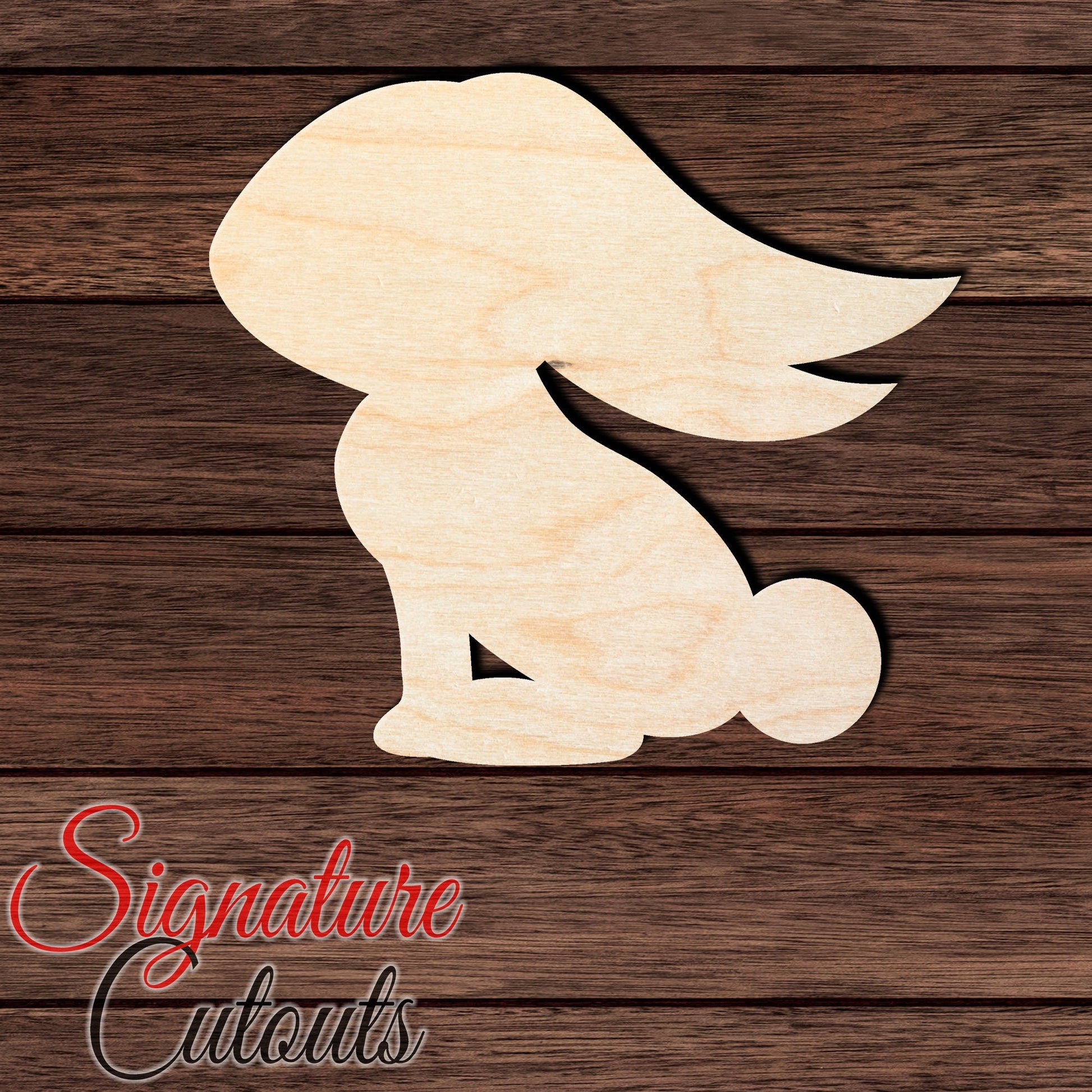 Rabbit 012 Shape Cutout in Wood, Acrylic or Acrylic Mirror - Signature Cutouts