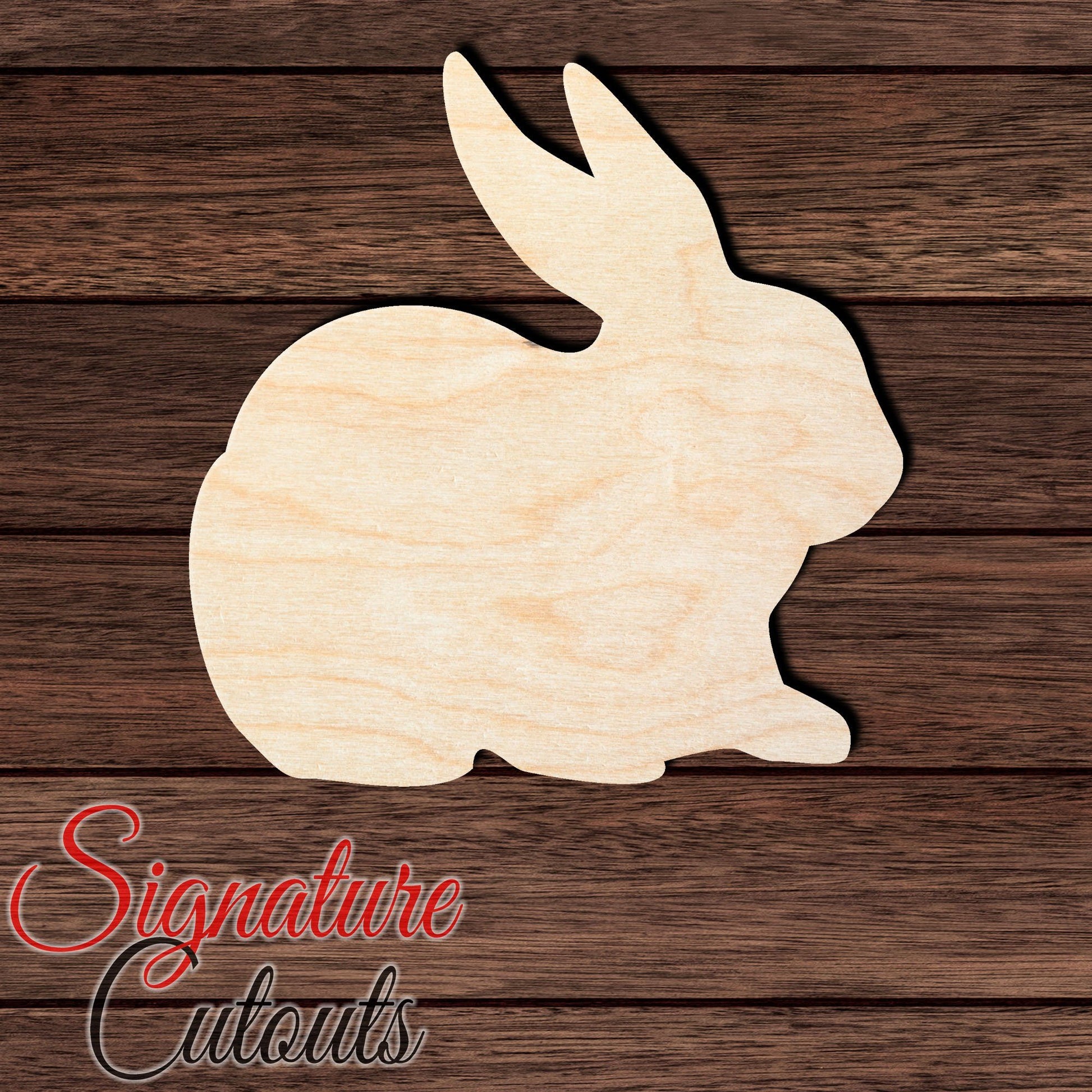 Rabbit 016 Shape Cutout in Wood, Acrylic or Acrylic Mirror - Signature Cutouts