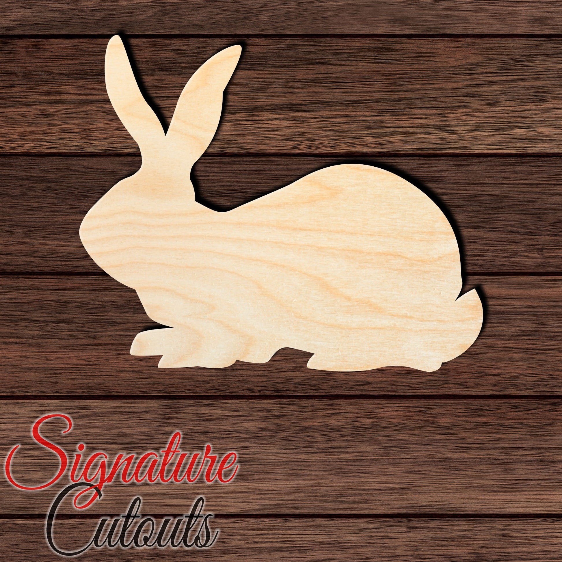 Rabbit 017 Shape Cutout in Wood, Acrylic or Acrylic Mirror - Signature Cutouts