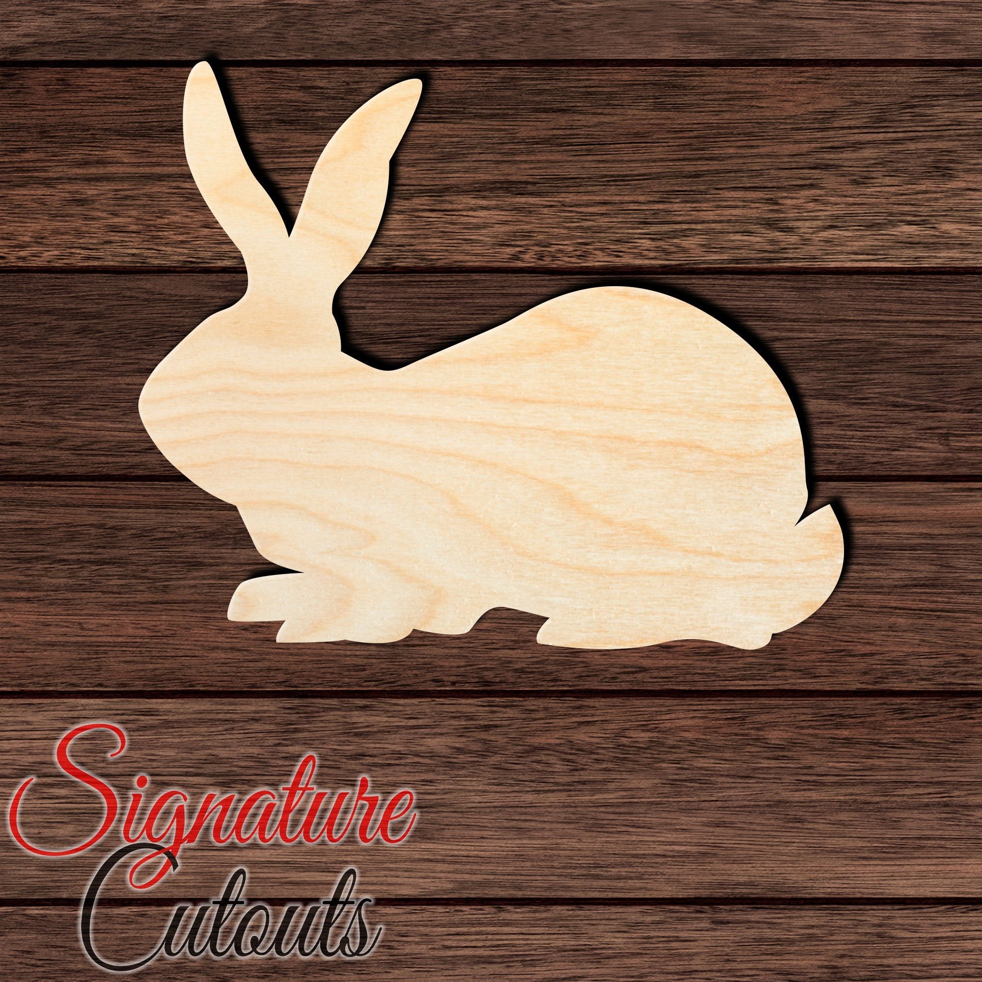 Rabbit 017 Shape Cutout in Wood, Acrylic or Acrylic Mirror - Signature Cutouts