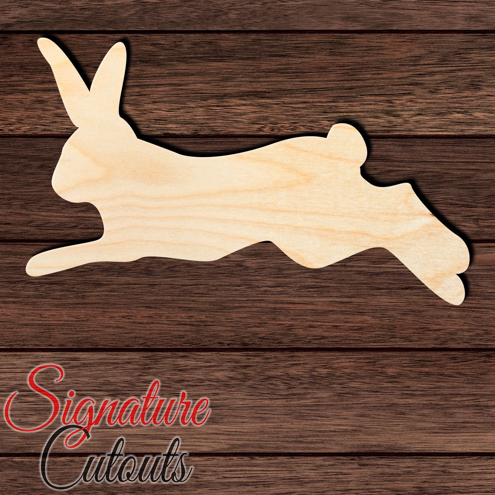 Rabbit 018 Shape Cutout in Wood, Acrylic or Acrylic Mirror - Signature Cutouts