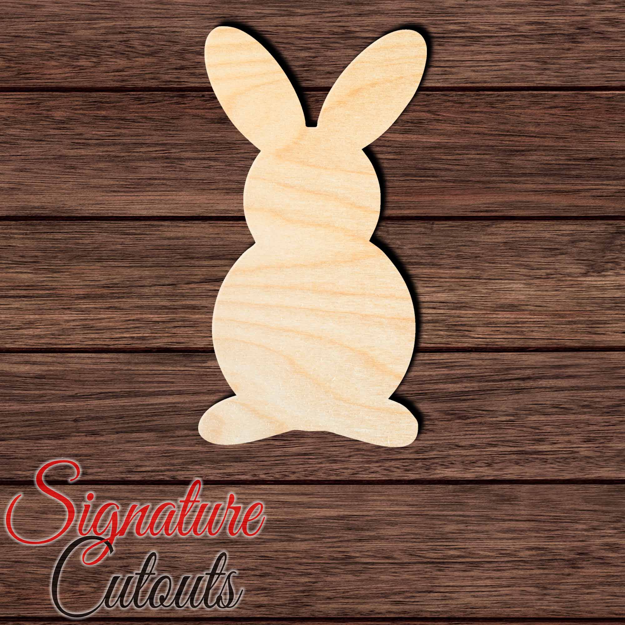 Rabbit 033 Shape Cutout in Wood, Acrylic or Acrylic Mirror - Signature Cutouts