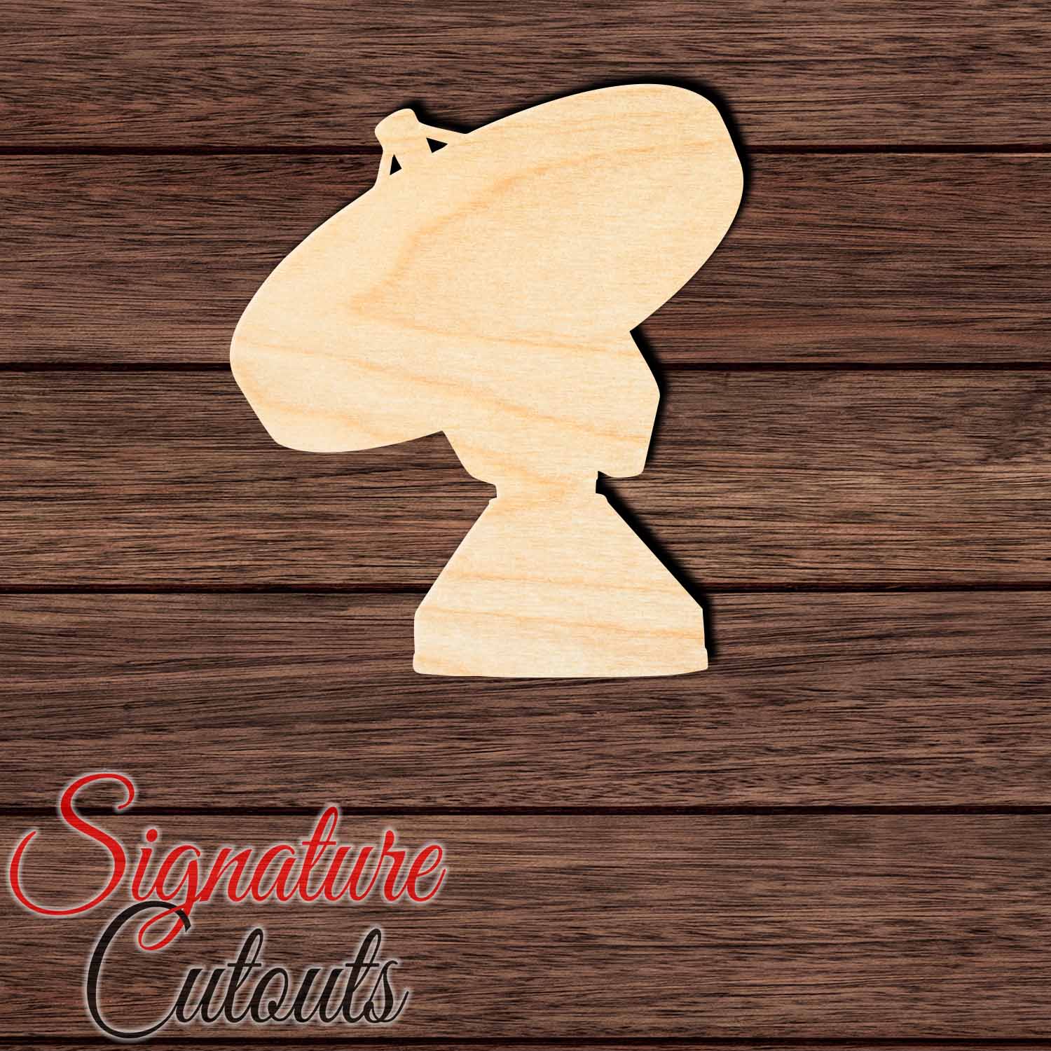 Radio Telescope 001 Shape Cutout in Wood, Acrylic or Acrylic Mirror - Signature Cutouts