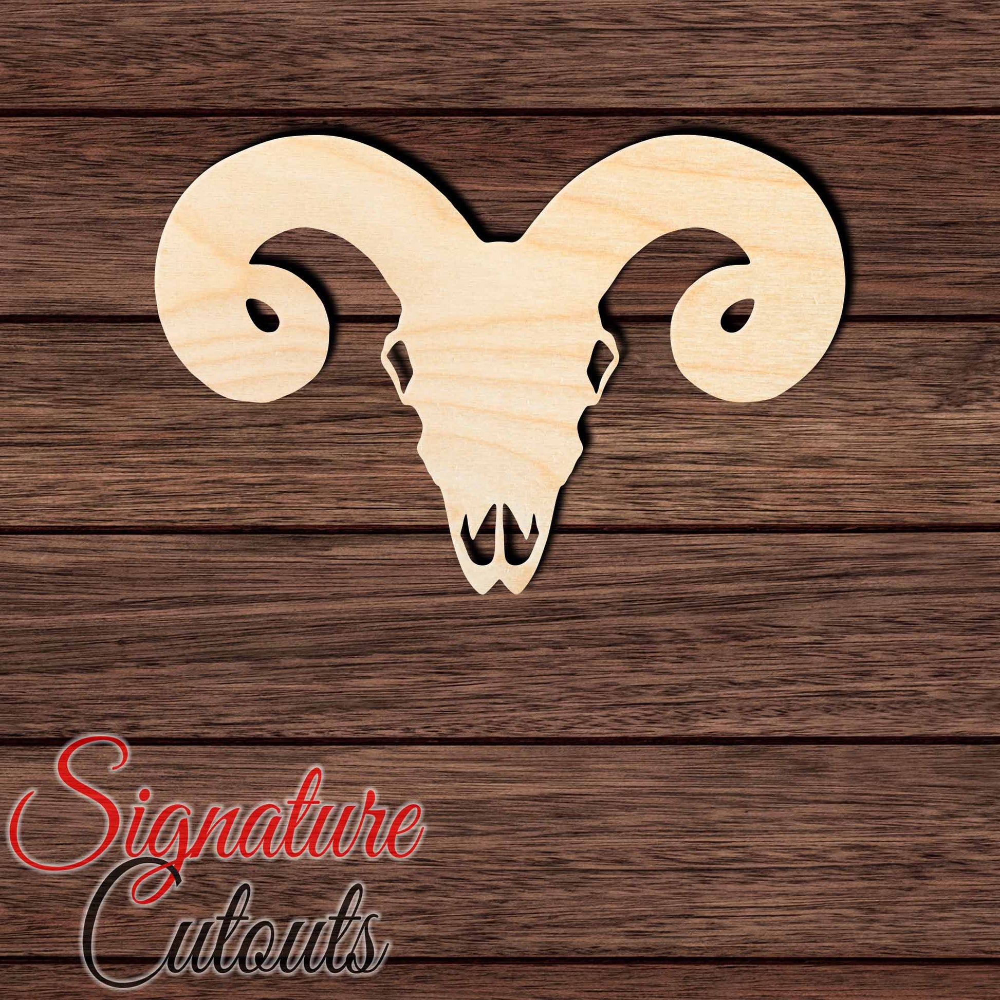 Ram Skull 001 Shape Cutout - Signature Cutouts