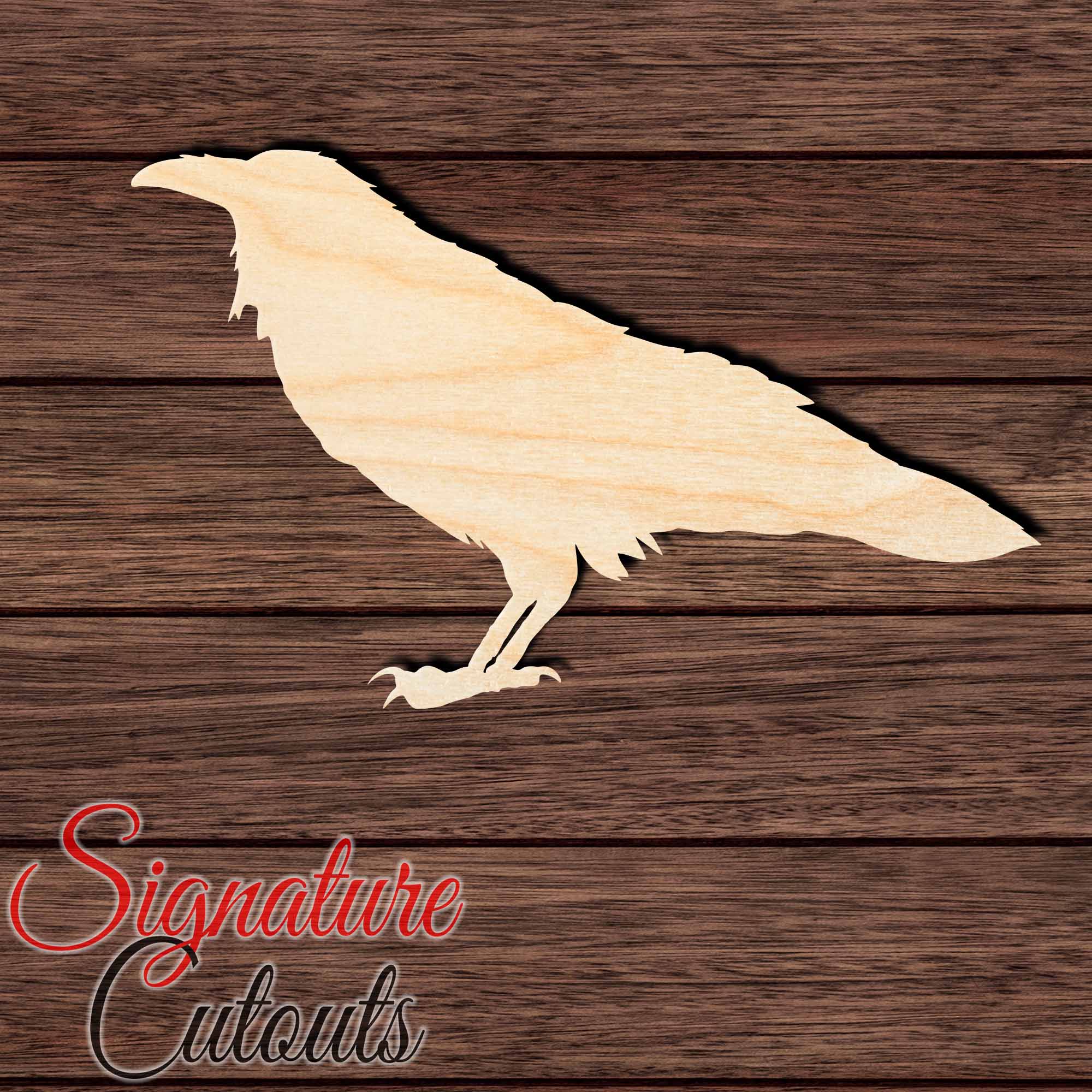 Raven 002 Shape Cutout in Wood, Acrylic or Acrylic Mirror - Signature Cutouts