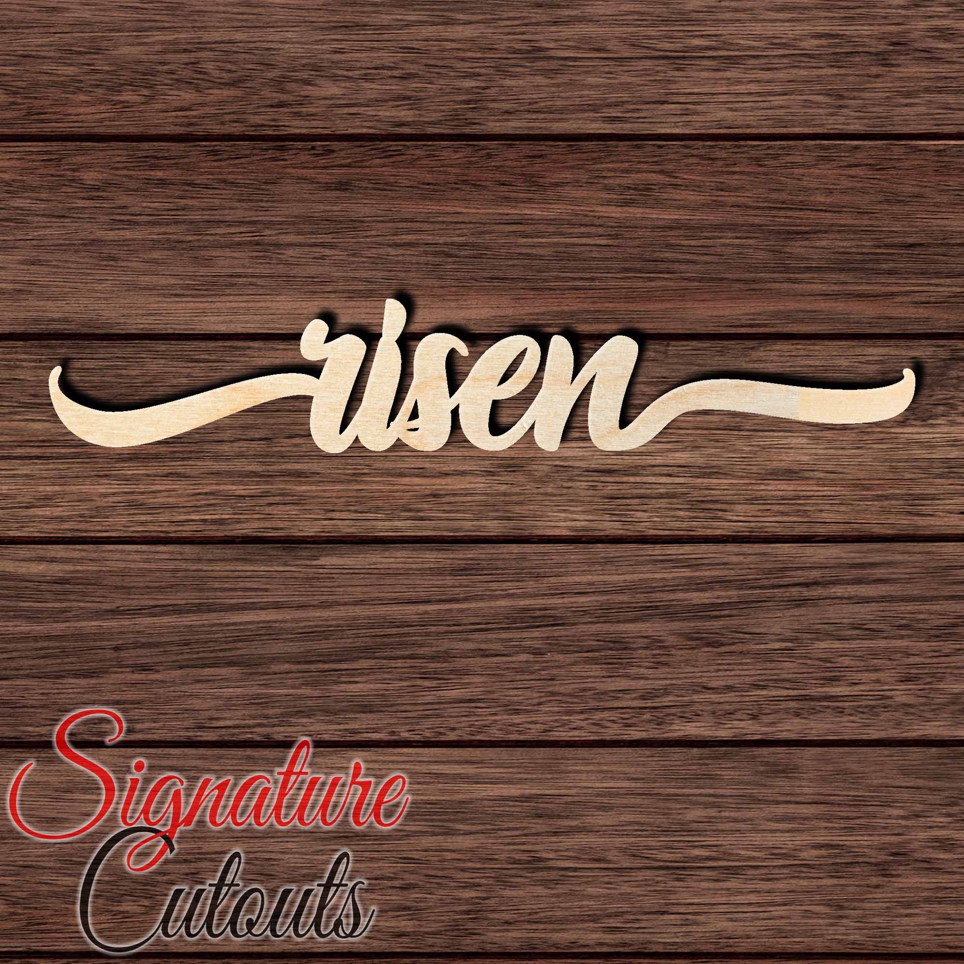 Risen Script 001 Shape Cutout in Wood, Acrylic or Acrylic Mirror - Signature Cutouts