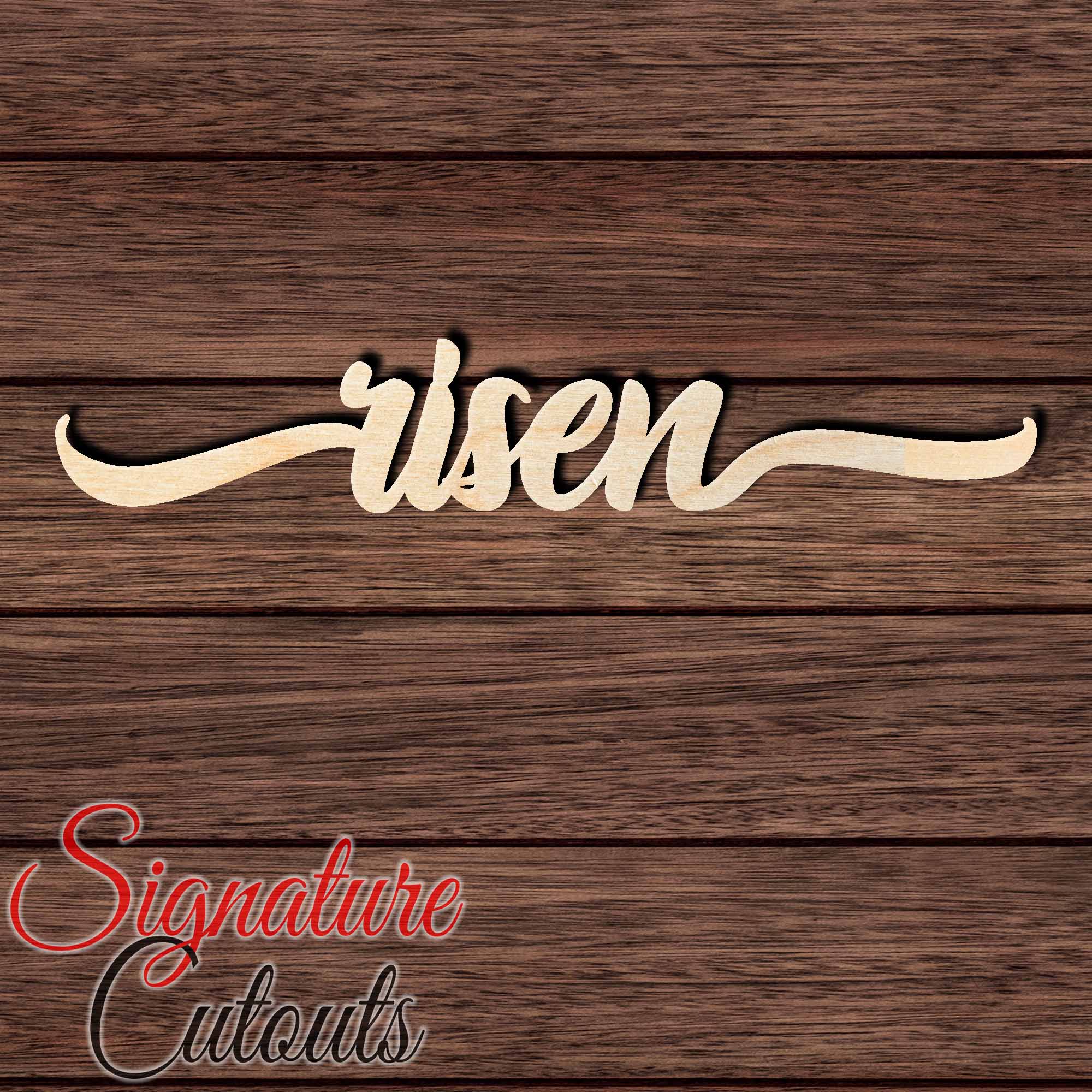 Risen Script 001 Shape Cutout in Wood, Acrylic or Acrylic Mirror - Signature Cutouts