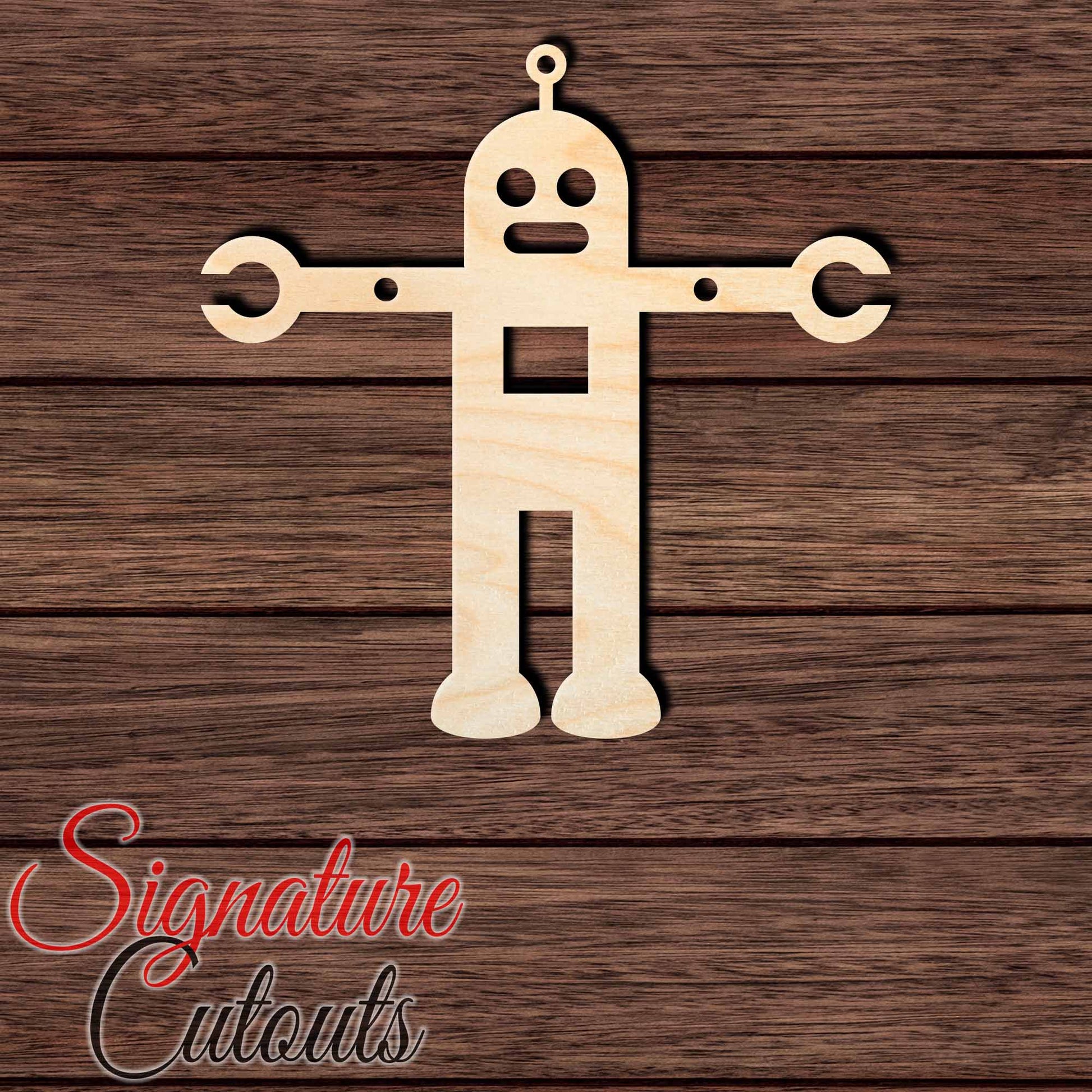 Robot 002 Shape Cutout in Wood, Acrylic or Acrylic Mirror - Signature Cutouts
