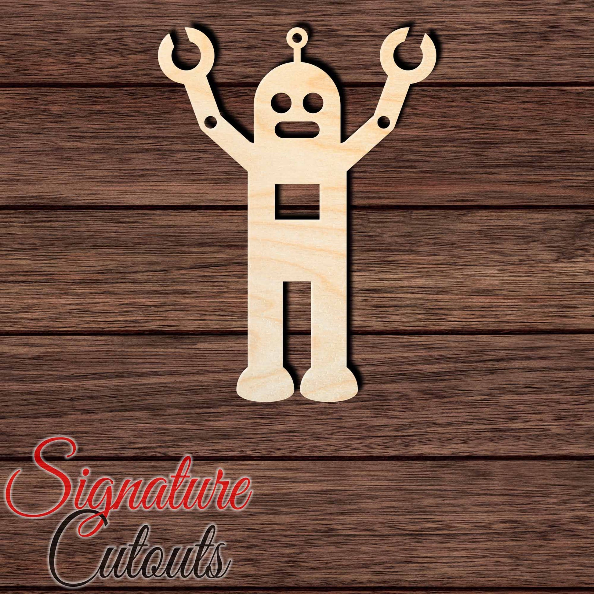 Robot 003 Shape Cutout in Wood, Acrylic or Acrylic Mirror - Signature Cutouts