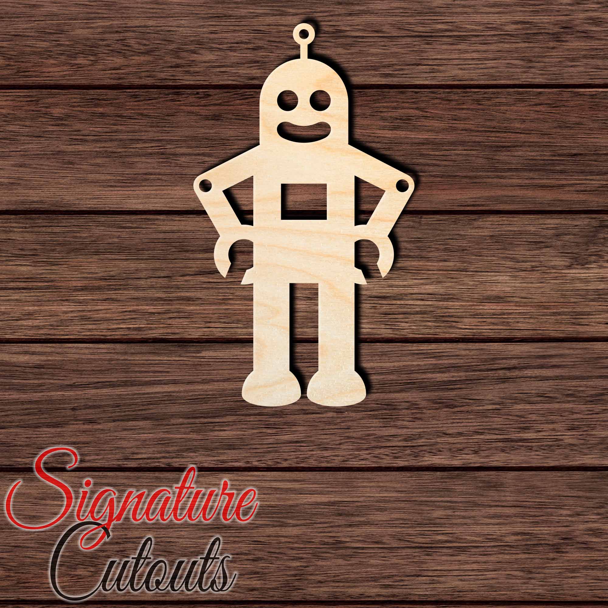Robot 007 Shape Cutout in Wood, Acrylic or Acrylic Mirror - Signature Cutouts