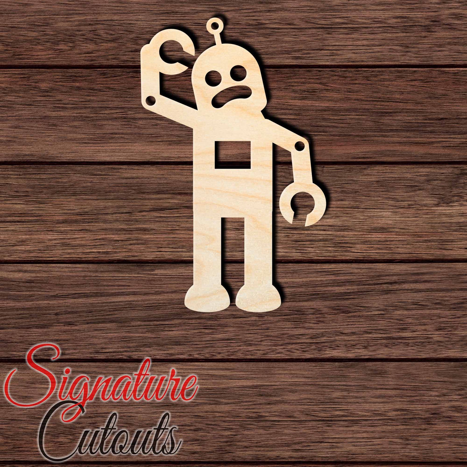 Robot 008 Shape Cutout in Wood, Acrylic or Acrylic Mirror - Signature Cutouts