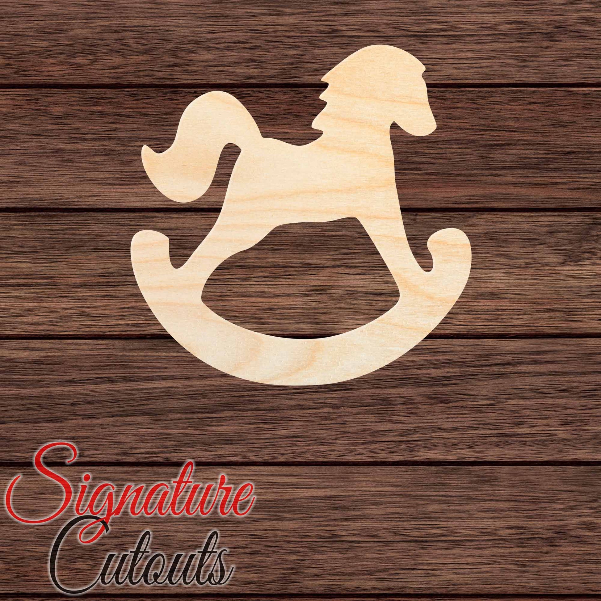 Rocking Horse 001 Shape Cutout in Wood, Acrylic or Acrylic Mirror - Signature Cutouts