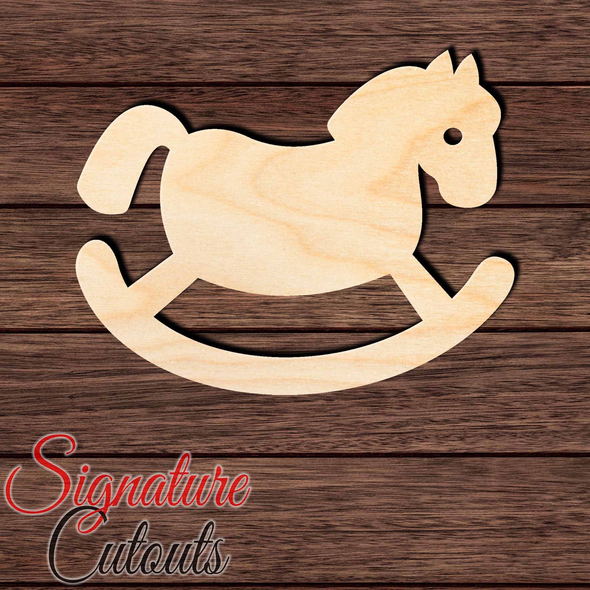 Rocking Horse 002 Shape Cutout in Wood, Acrylic or Acrylic Mirror - Signature Cutouts