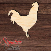 Rooster 001 Shape Cutout in Wood, Acrylic or Acrylic Mirror - Signature Cutouts