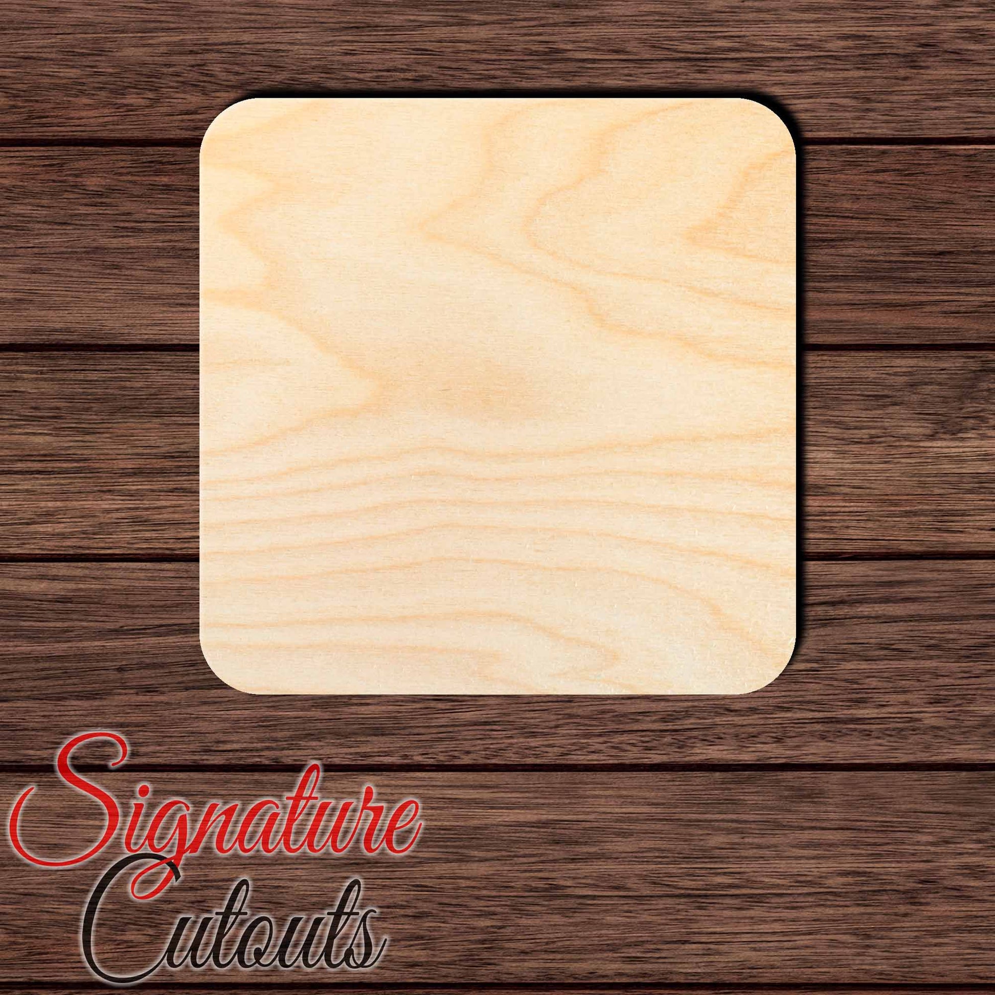 Rounded Square en Shape Cutout in Wood, Acrylic or Acrylic Mirror - Signature Cutouts