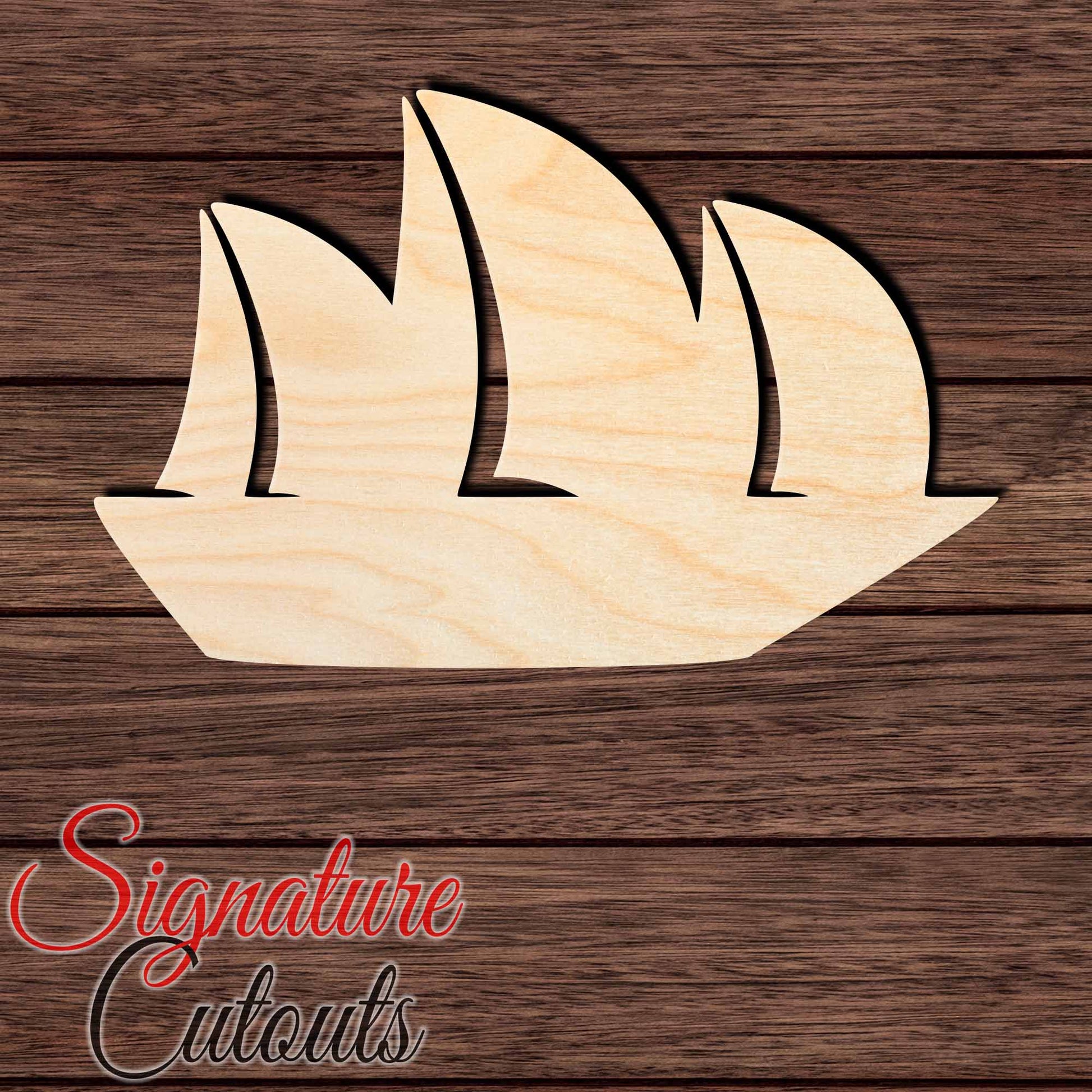 Sailboat 001 Shape Cutout in Wood, Acrylic or Acrylic Mirror - Signature Cutouts