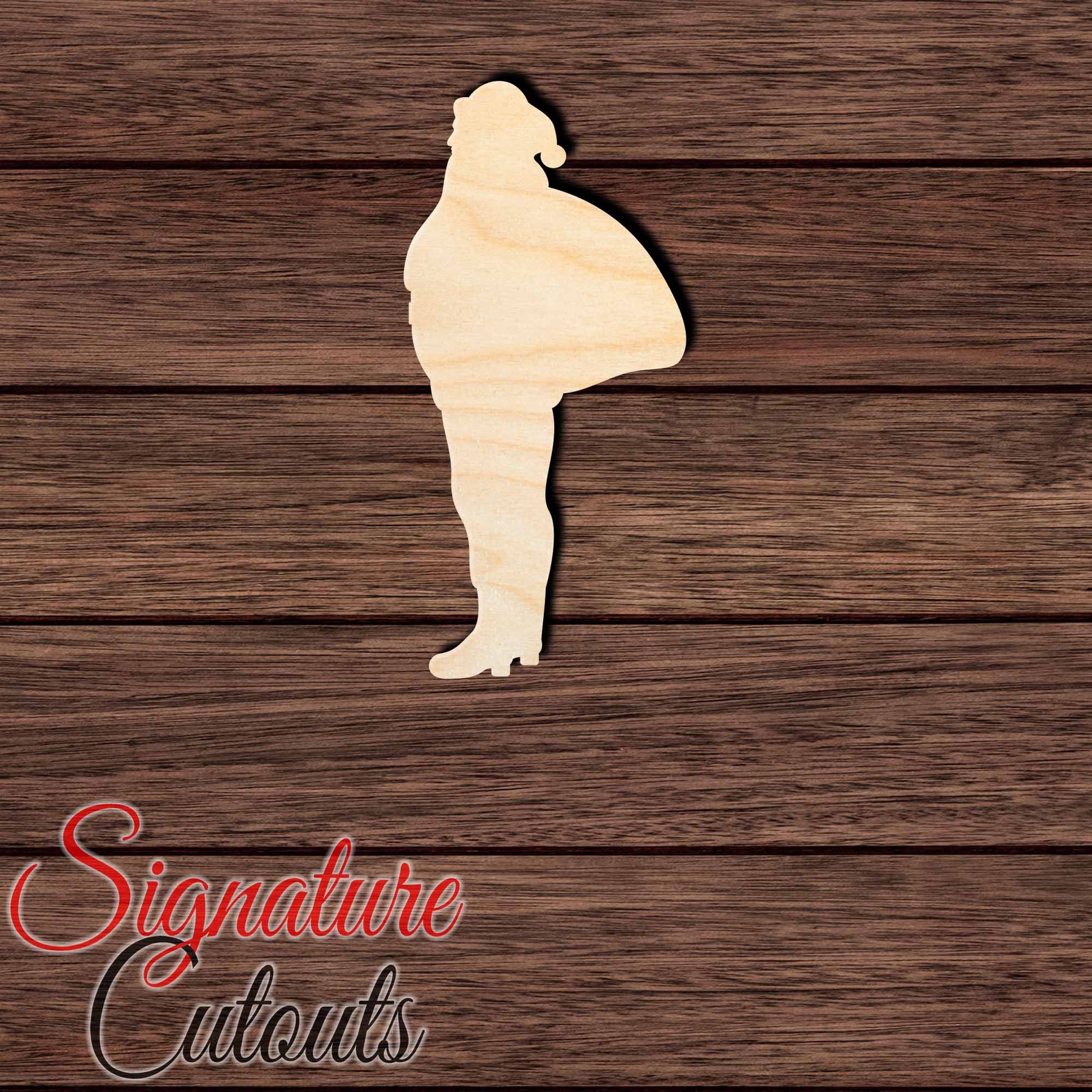 Santa 001 Shape Cutout in Wood, Acrylic or Acrylic Mirror - Signature Cutouts