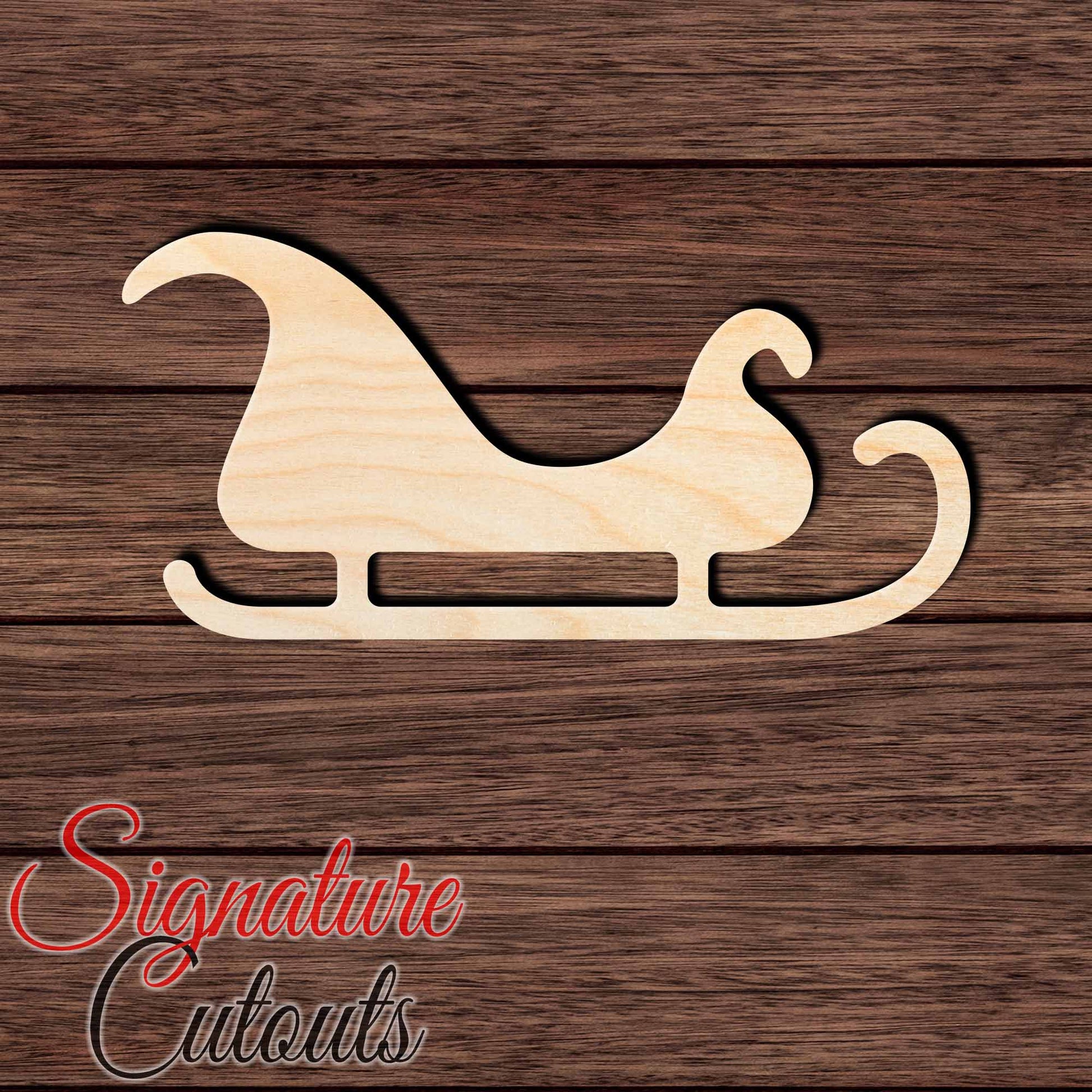 Santa Sleigh 001 Shape Cutout in Wood, Acrylic or Acrylic Mirror - Signature Cutouts