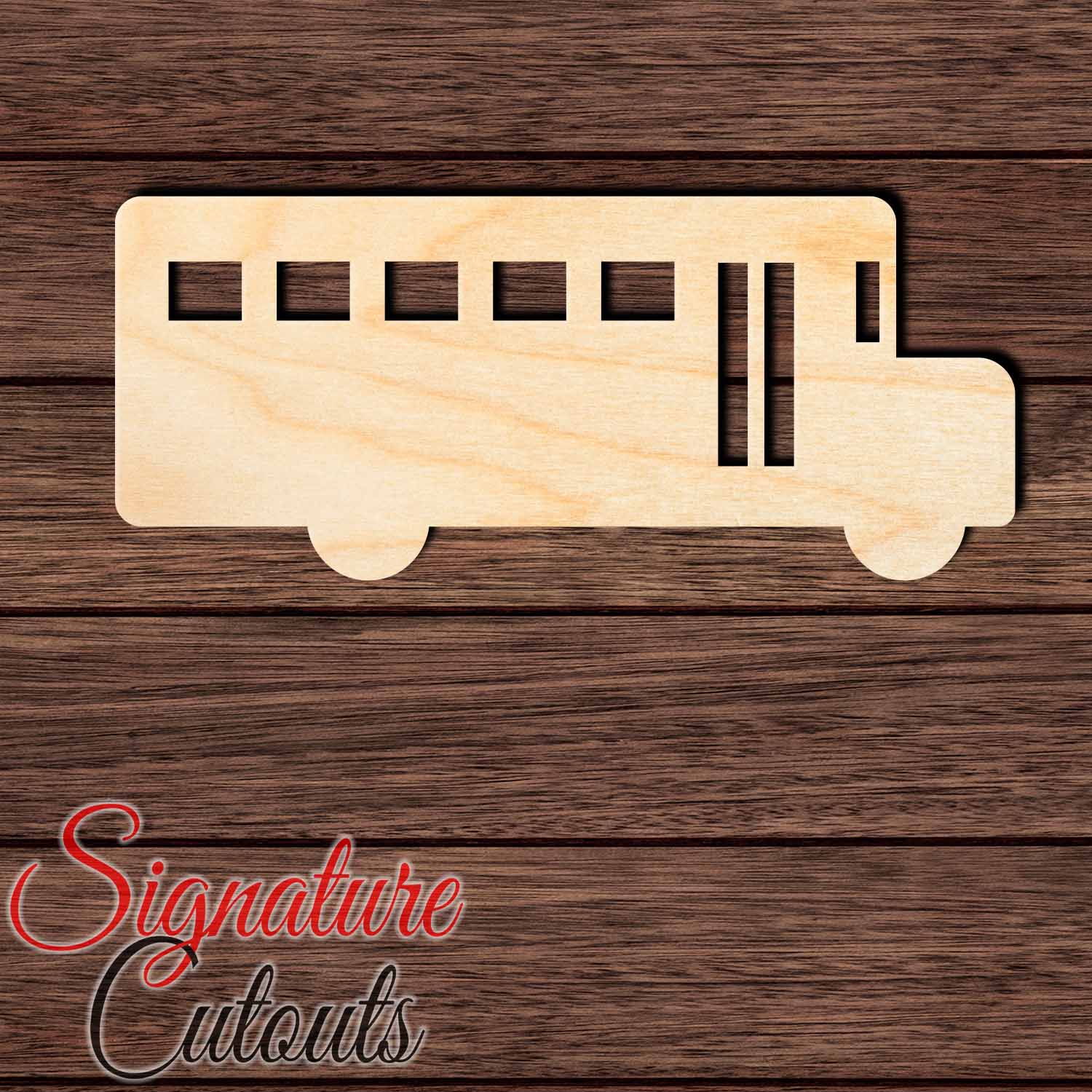 School Bus 001 Shape Cutout in Wood, Acrylic or Acrylic Mirror - Signature Cutouts
