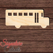 School Bus 001 Shape Cutout in Wood, Acrylic or Acrylic Mirror - Signature Cutouts