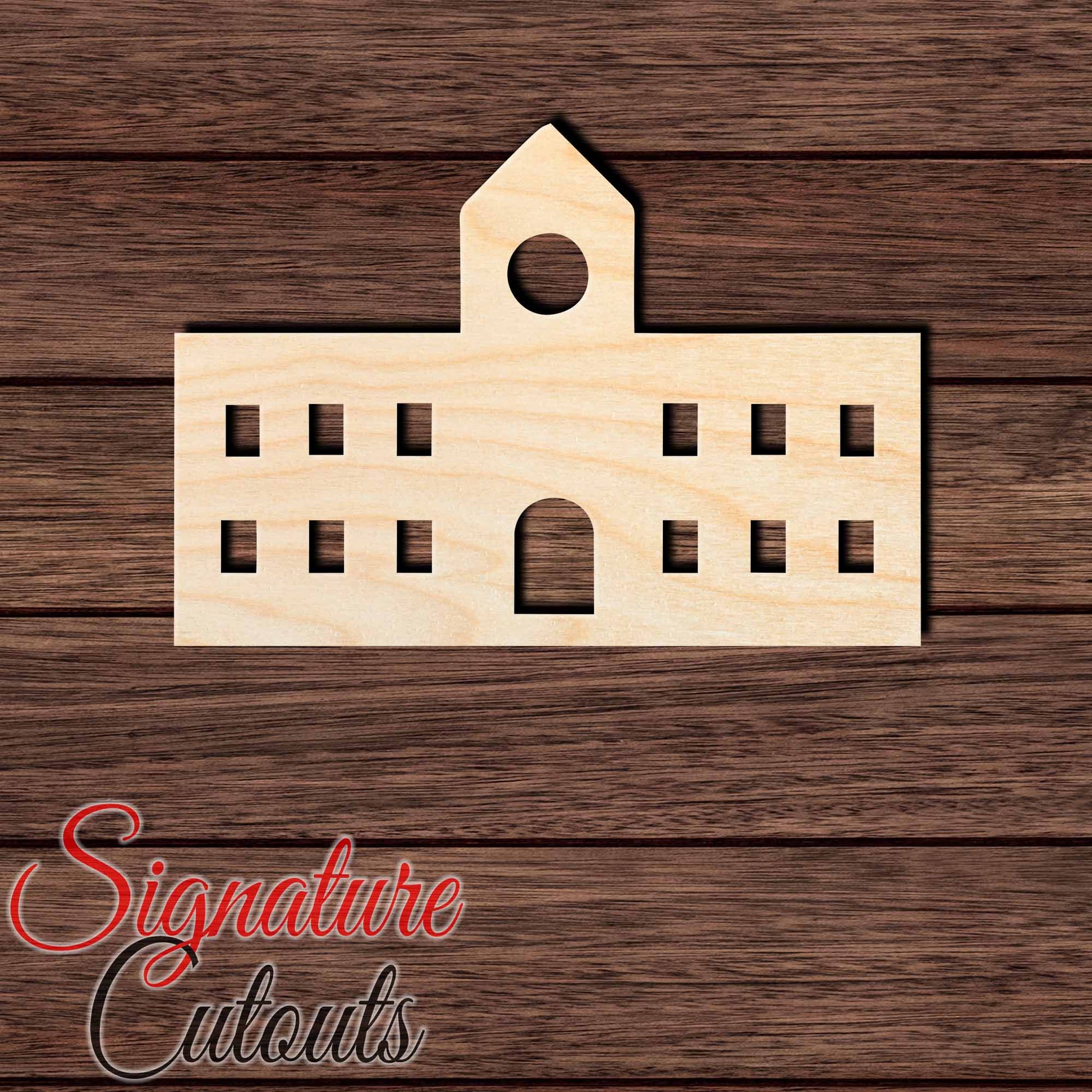 School House 002 Shape Cutout in Wood, Acrylic or Acrylic Mirror - Signature Cutouts